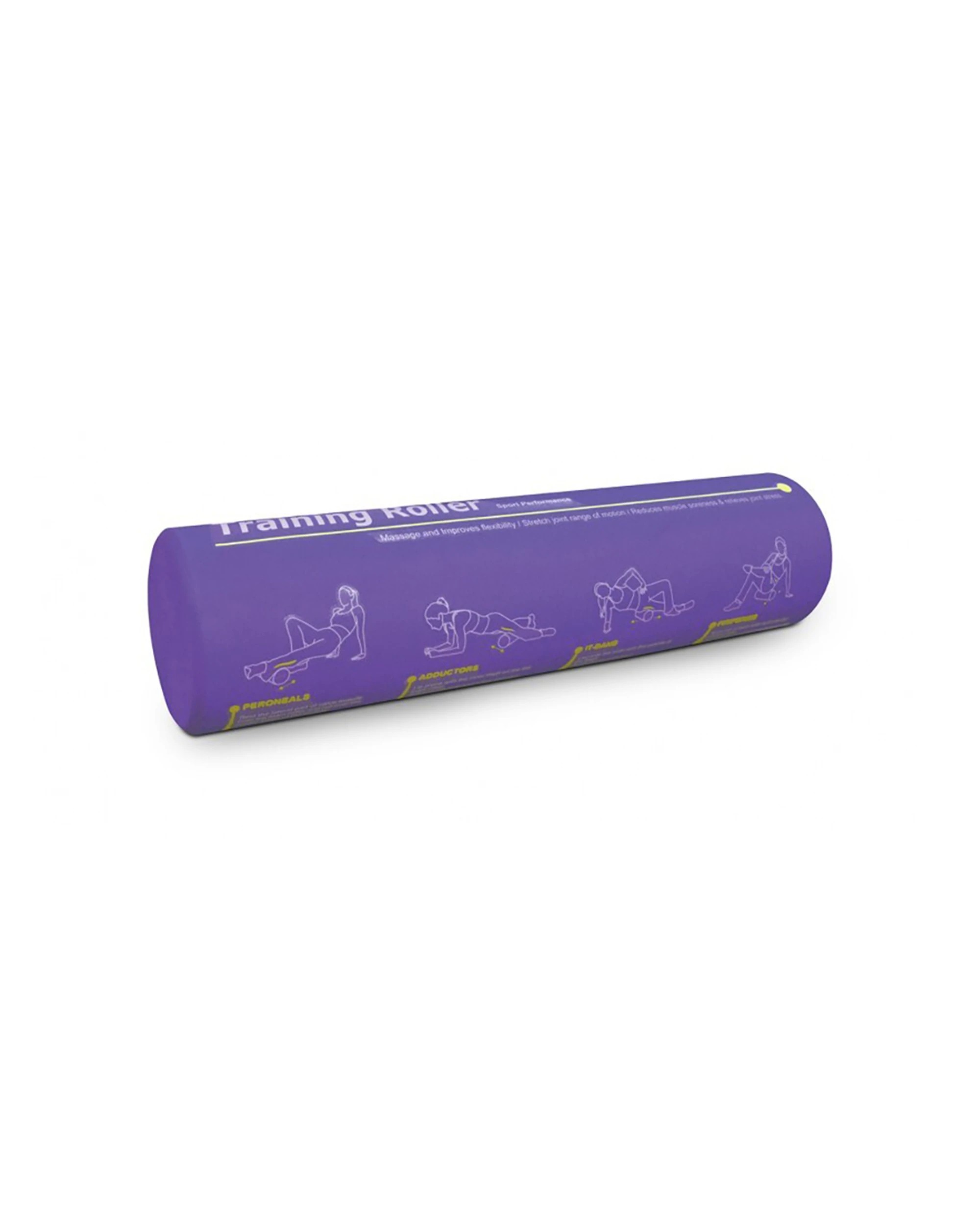 1 BODYWORX Training EVA Foam Body Roller 60x15cm Printed Stretching Guide - Purple, 1 of 1