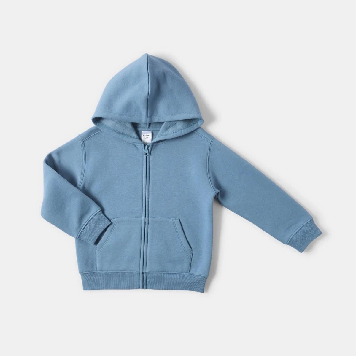 9 Plain Zip Through Hoodie Copen Blue, 9 of 10