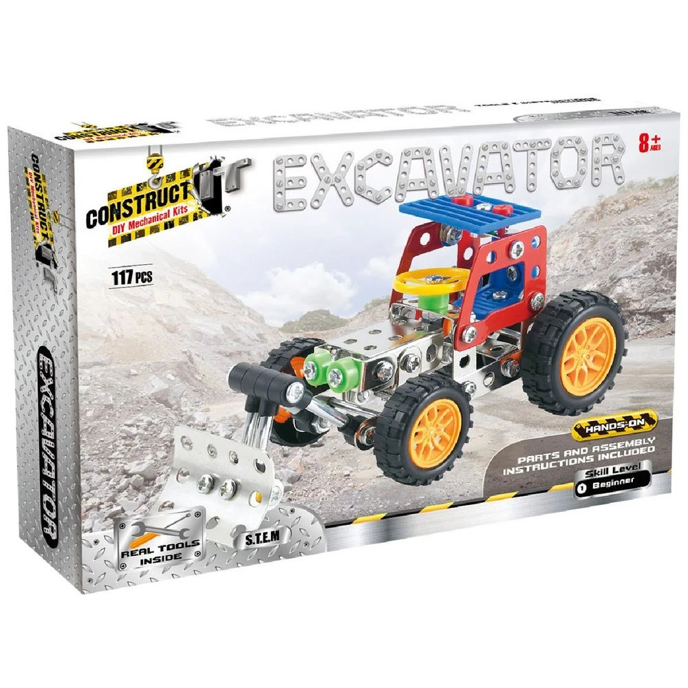1 Constrcut It DIY Mechanical Kit Excavator 117 Pieces, 1 of 3