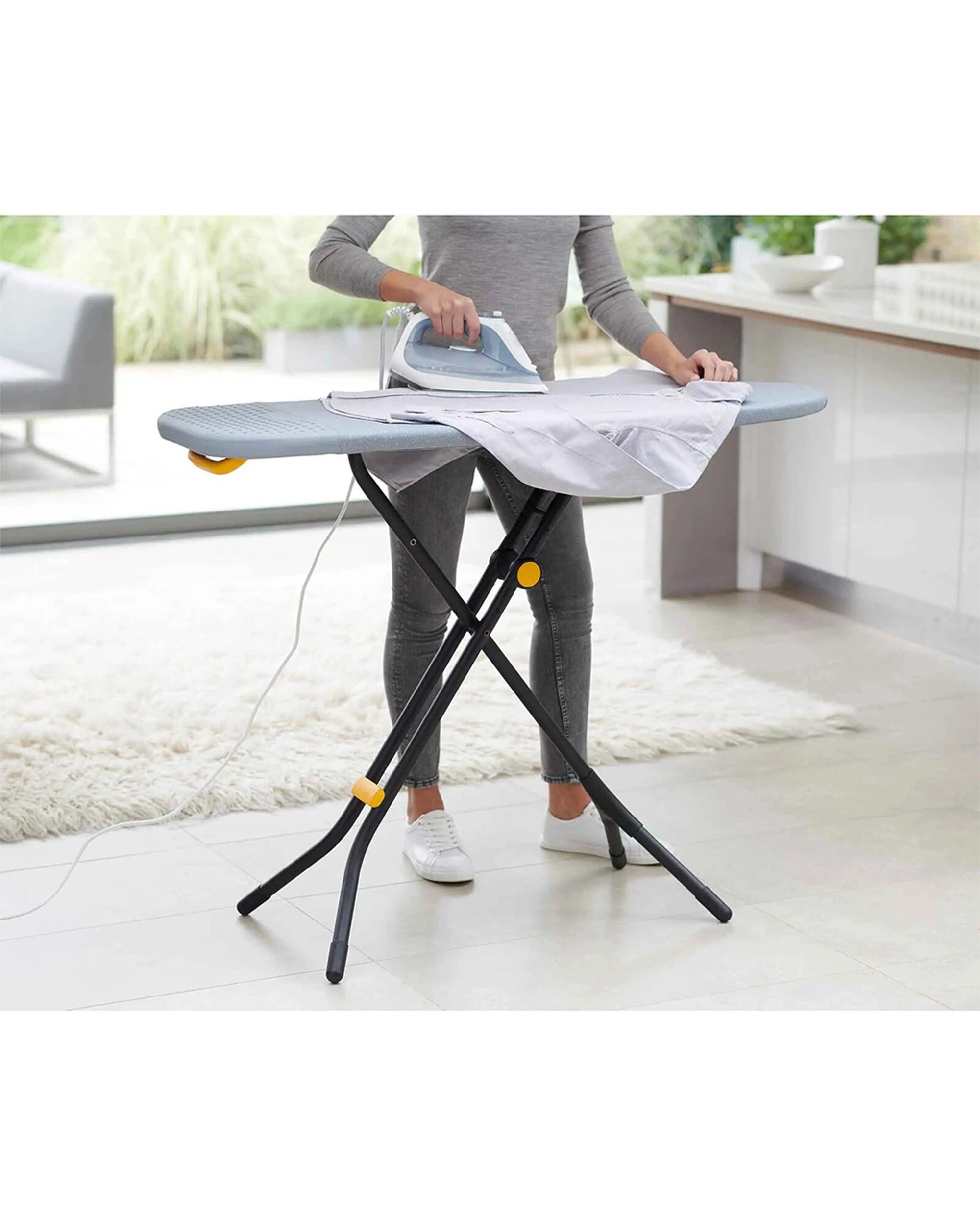2 Joseph Joseph Glide Ironing Board Cover 130cm Cotton Top Heat-Resistant Pad - Grey, 2 of 4
