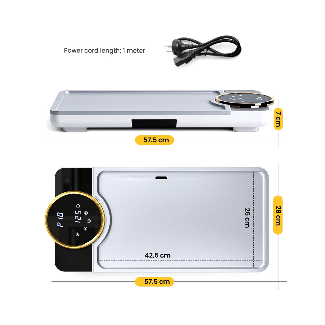 7 Advwin Electric Grill Pan, Electric Hot Plate With Lcd Touchscreen, Non-stick Griddle Plate For Family, 7 of 7