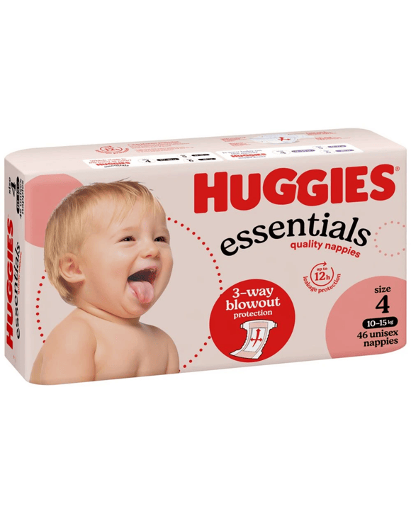 Huggies Essentials Nappies Toddler Size 4 46 Pack