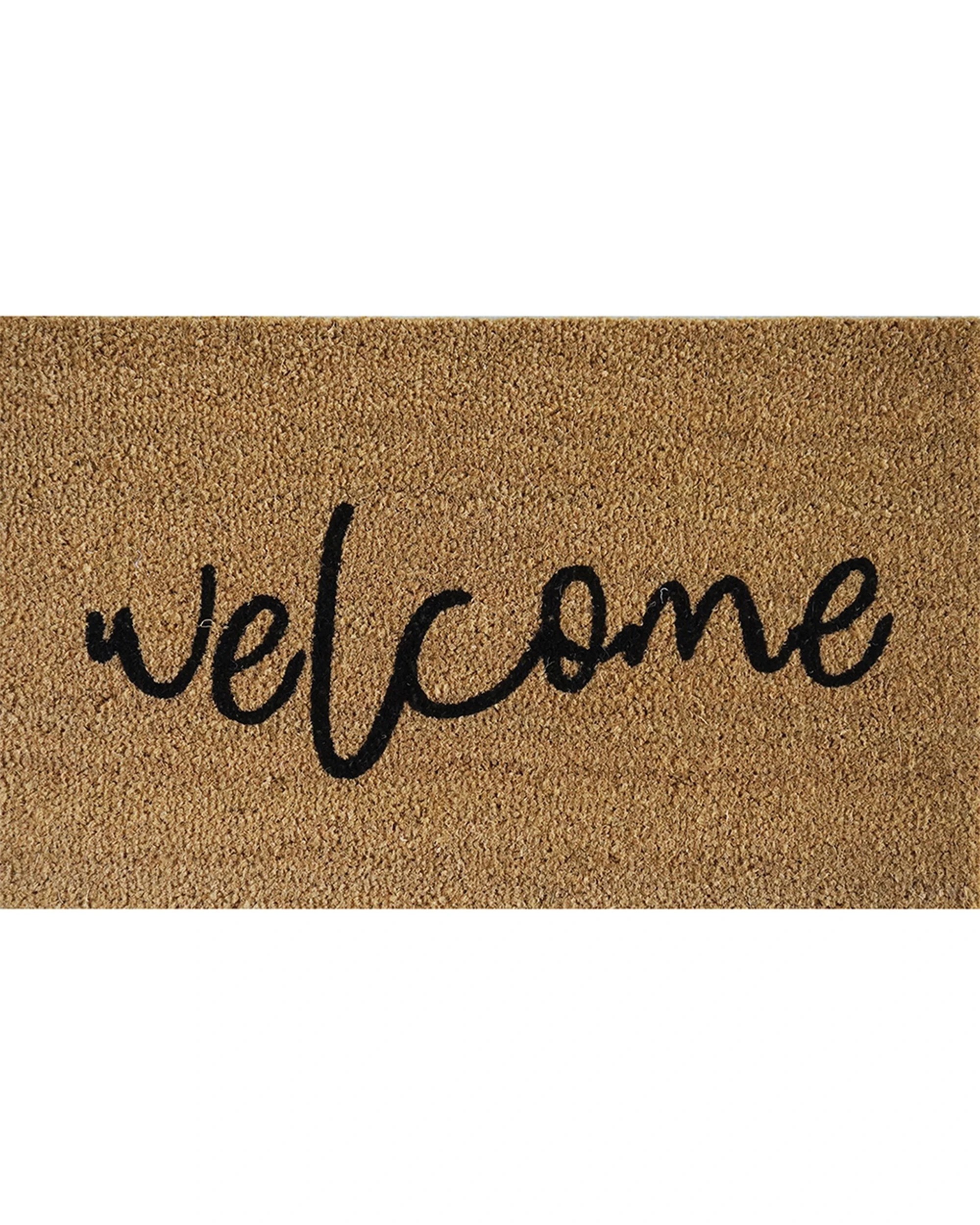 4 Solemate PVC Back Welcome Outdoor Doormat Slimline 45x75cm - Natural, 4 of 4