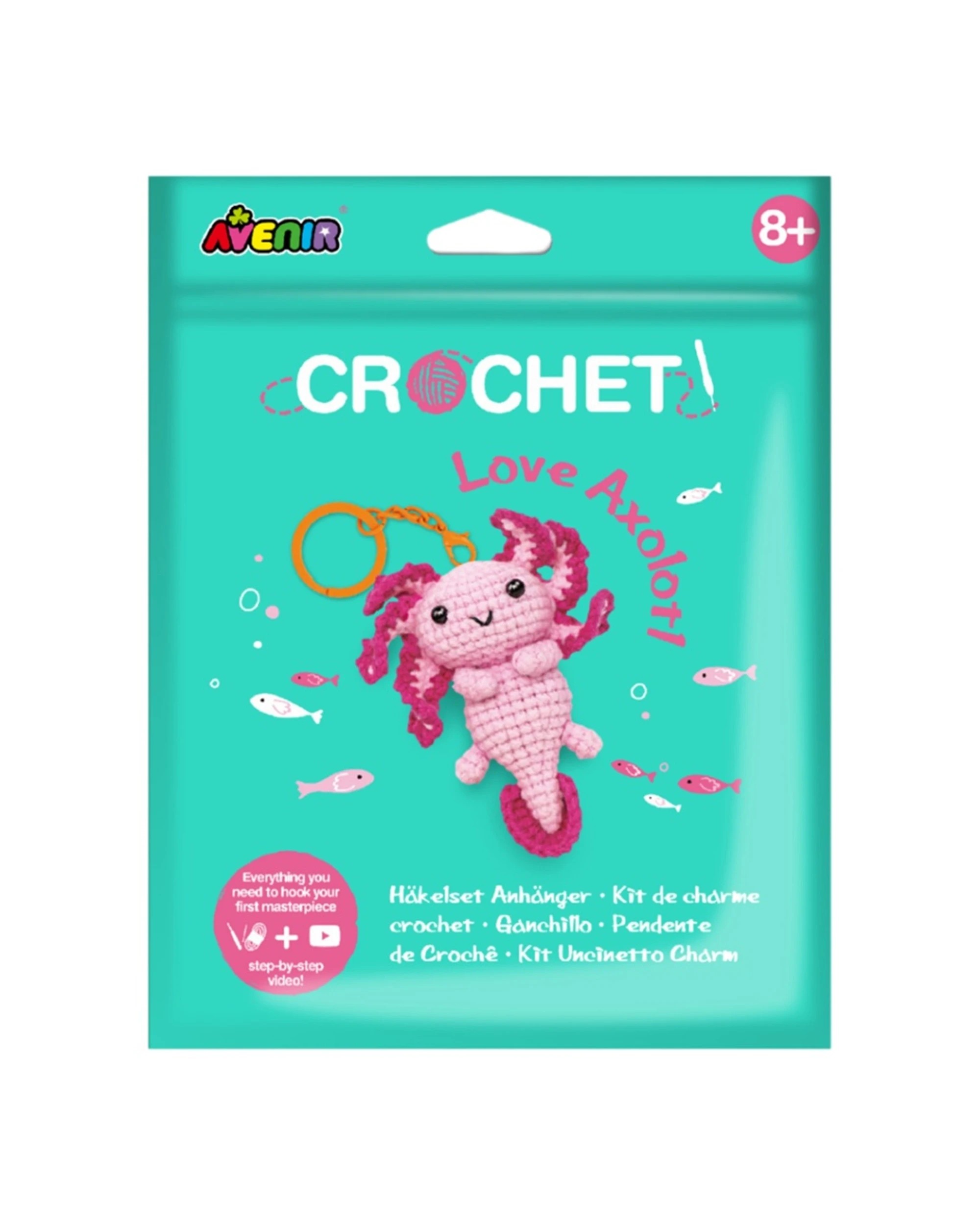 1 Avenir Crochet Keychain Kit Love Axolotl Kids Children Activity Craft Set - Multi, 1 of 2