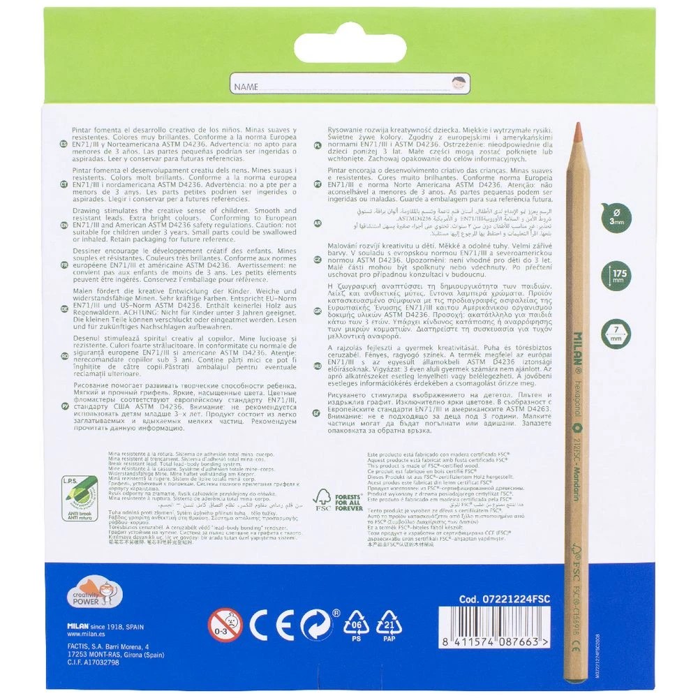 4 Milan FSC Hexagonal Coloured Pencils 24 Pack, 4 of 7