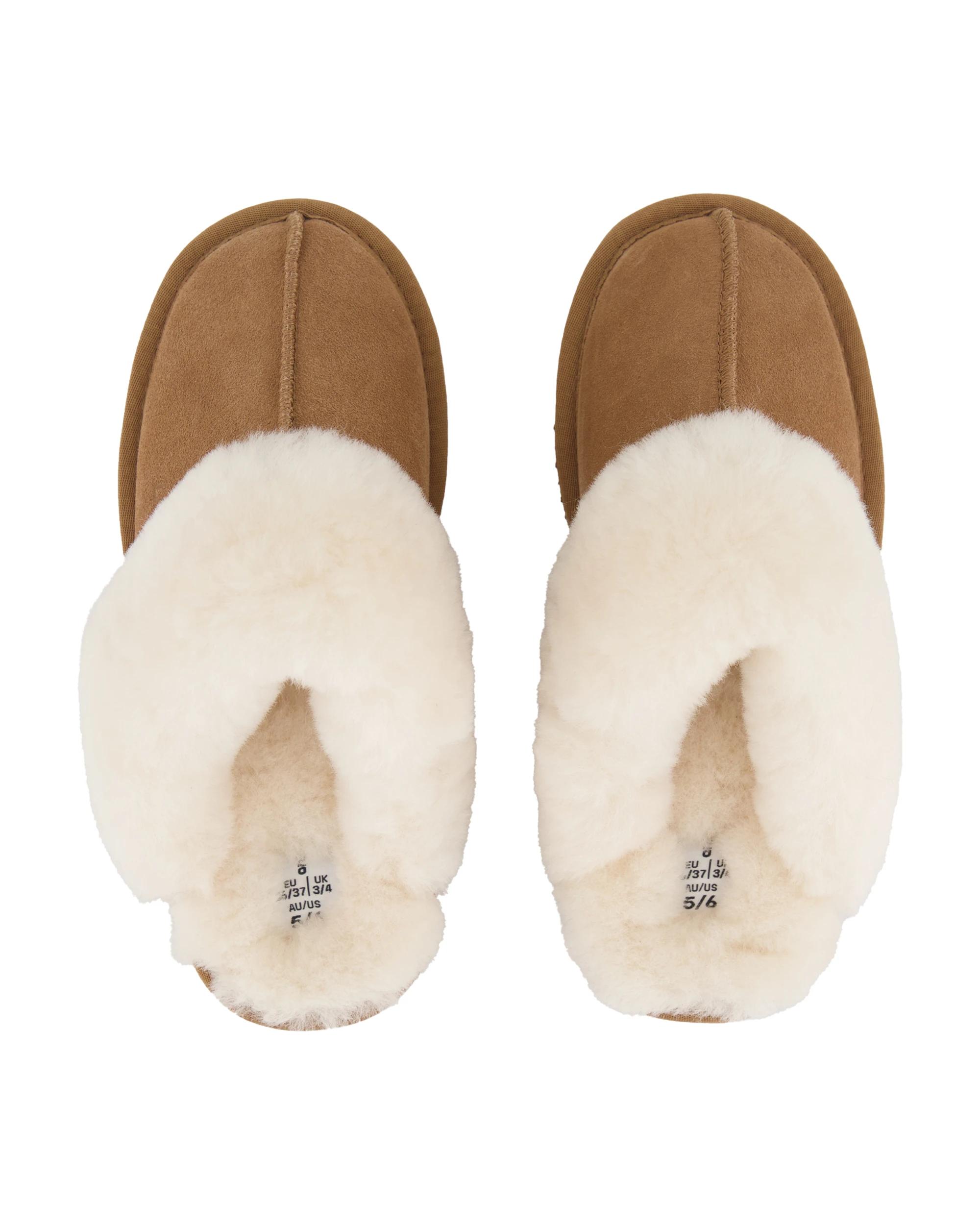 2 Sheepskin Elevated Scuffs Chestnut, 2 of 3