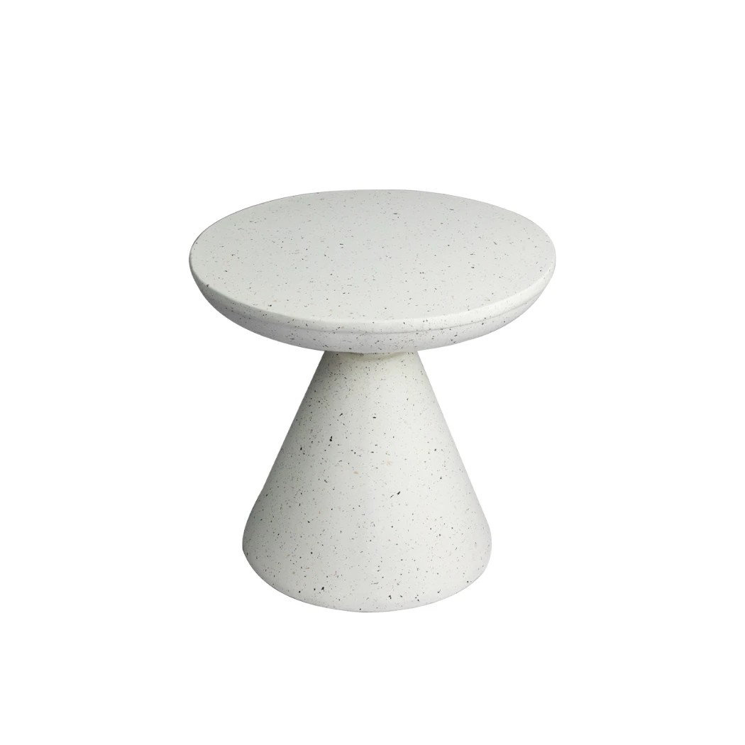 2 Levede 51x51x48.5cm Terrazzo Side Table Stool White, 2 of 8