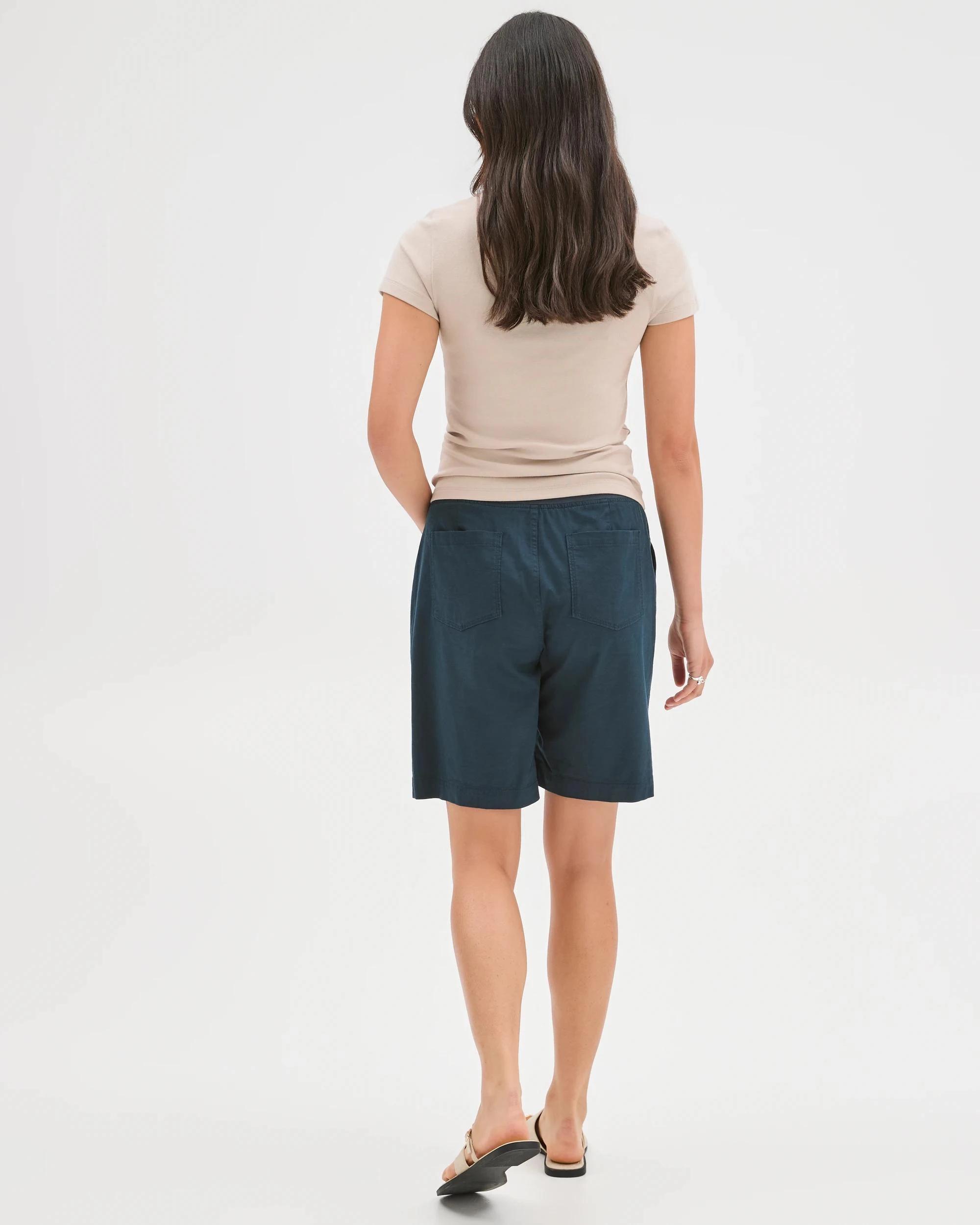 6 Target Woman Australian Cotton Blend Rib Waist Shorts DEEP OCEAN, 6 of 7