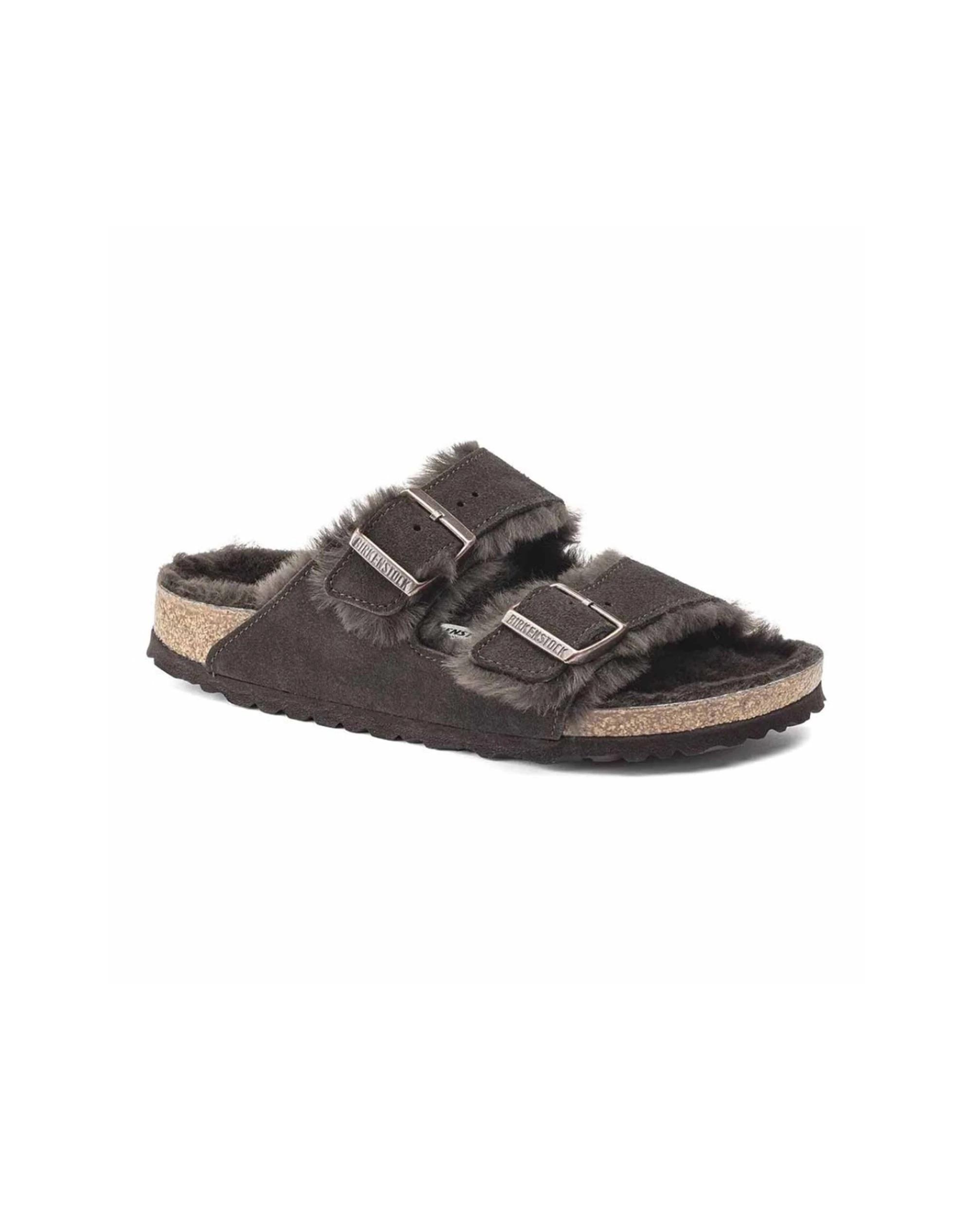 2 Birkenstock Arizona Shearling Suede Sandals Narrow Width MOCCA, 2 of 7