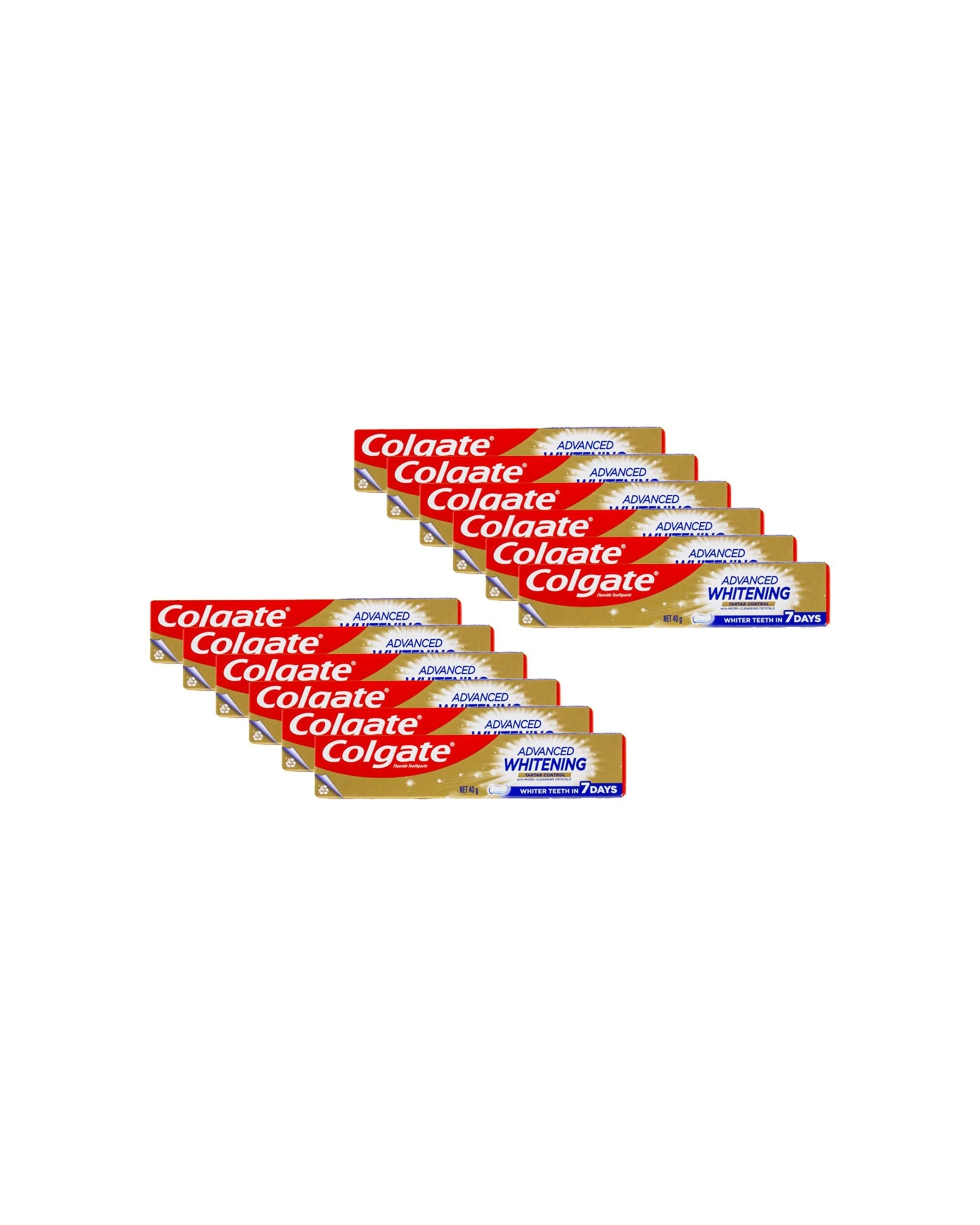 1 Colgate 12PK Toothpaste Advanced Whitening Tartar Control Fluoride 40g - Multi, 1 of 3