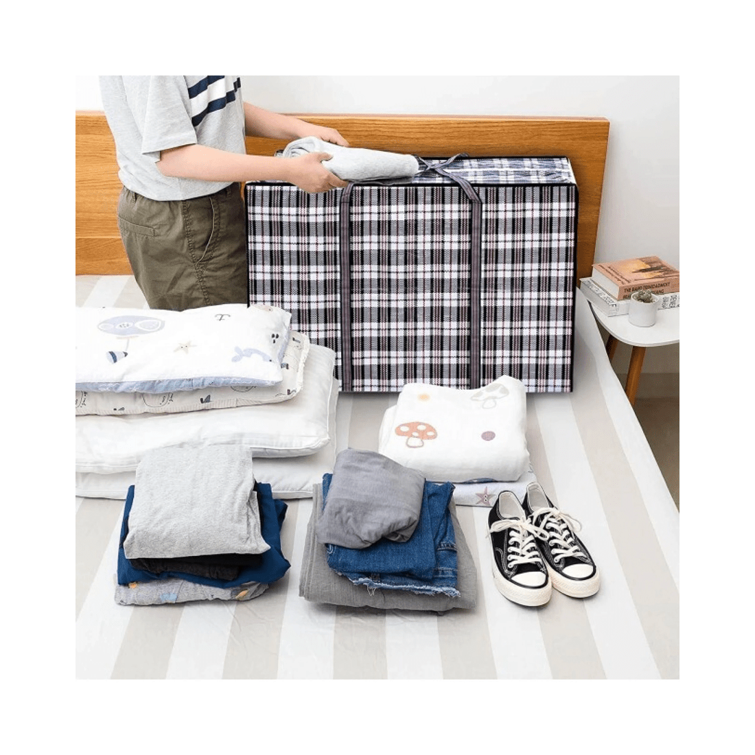 3 BR Home Large Stripe Packing Storage Bag with Zip Closure, 3 of 7