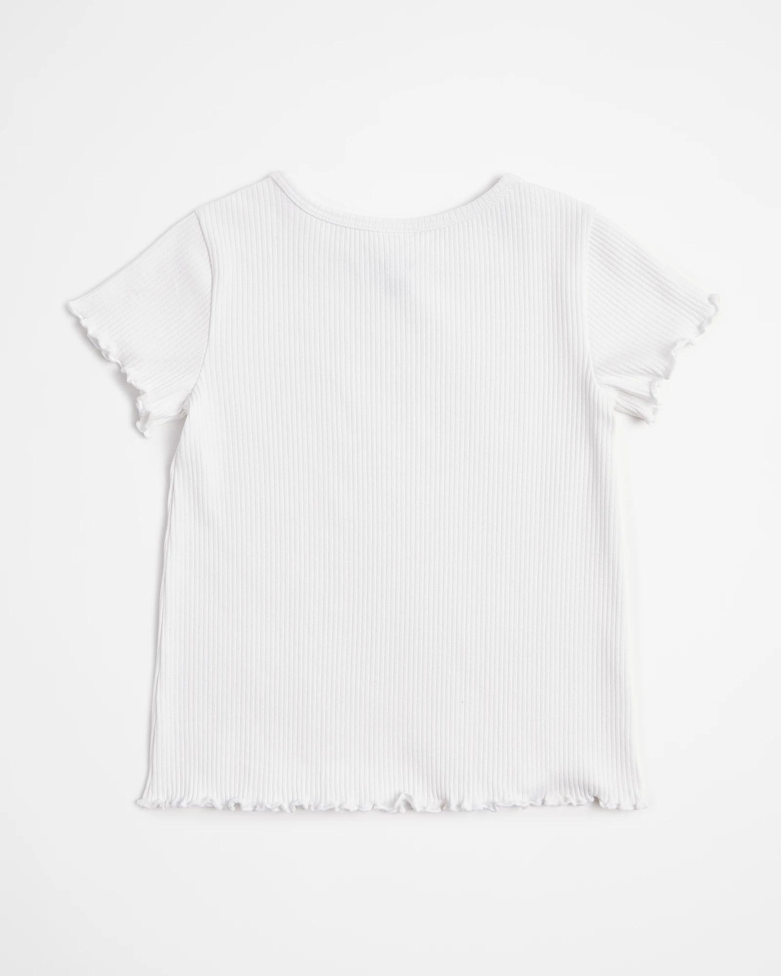 6 Target Australian Cotton Girls Rib T-shirt WHITE, 6 of 6