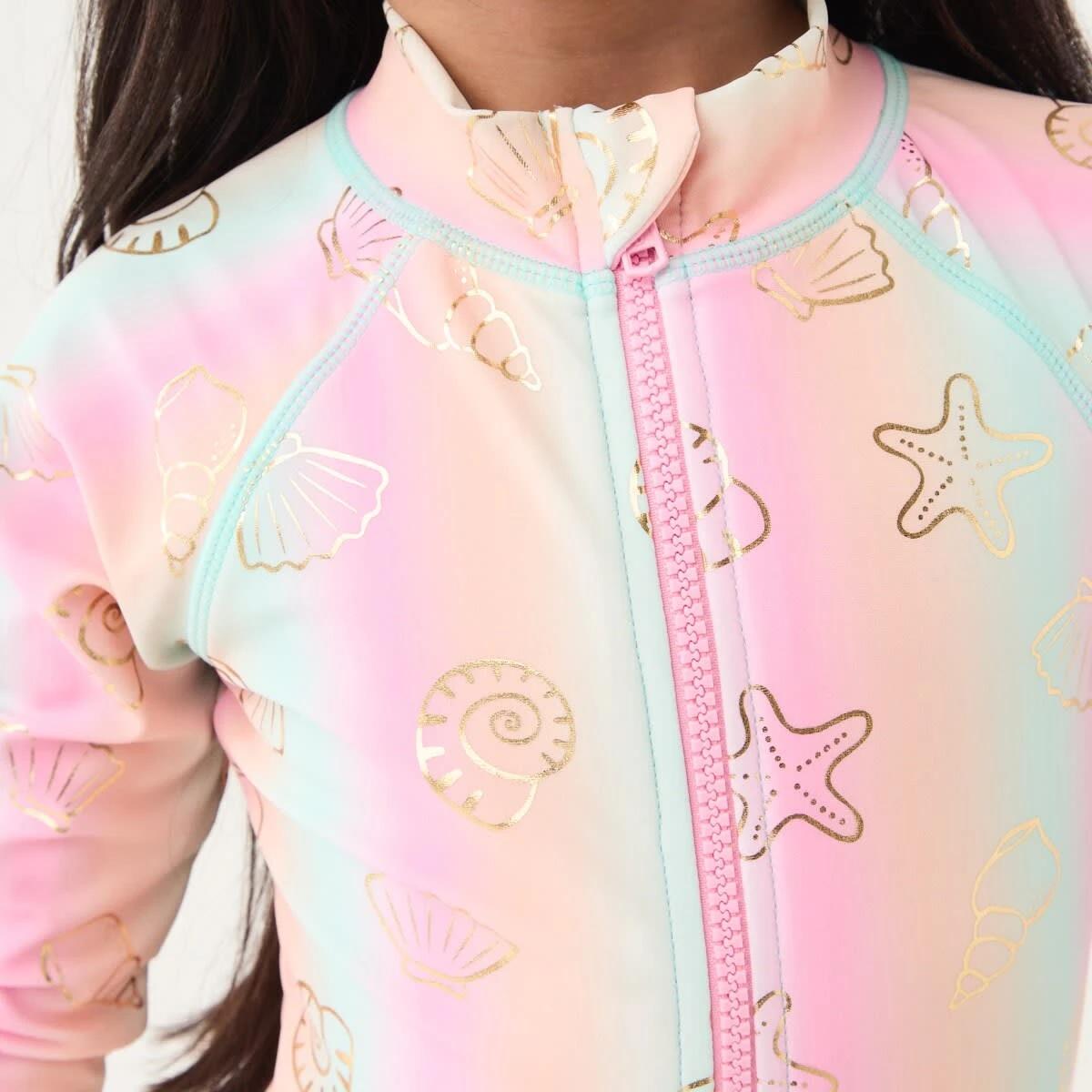 3 Long Sleeve One Piece Swimsuit Mlt Shells, 3 of 6
