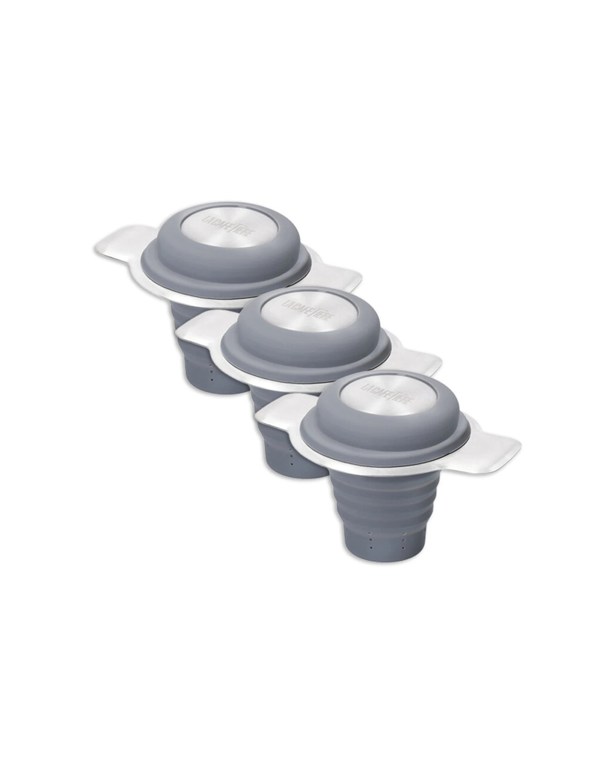 1 La Cafetiere 3PK Invertible Silicone Loose Leaf Tea Filter Infuser - Grey, 1 of 6