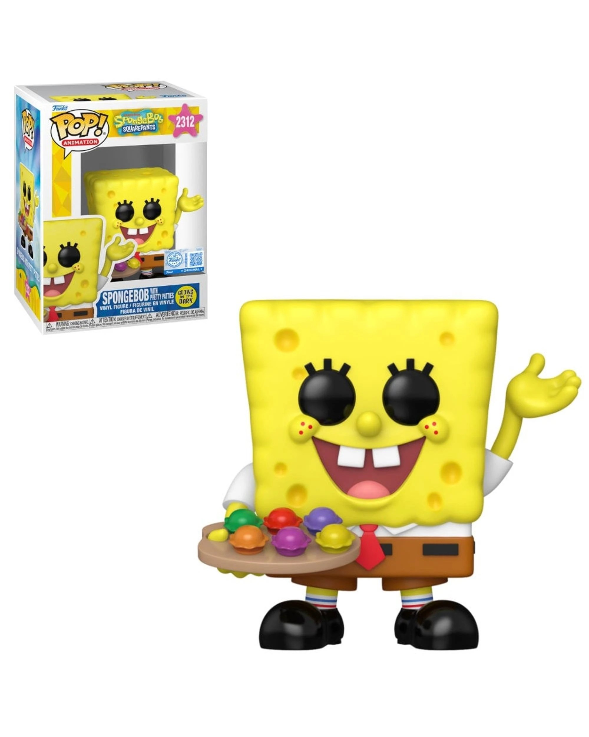 1 Spongebob Squarepants Spongebob with Pretty Patties Glow Funko POP! Vinyl, 1 of 4