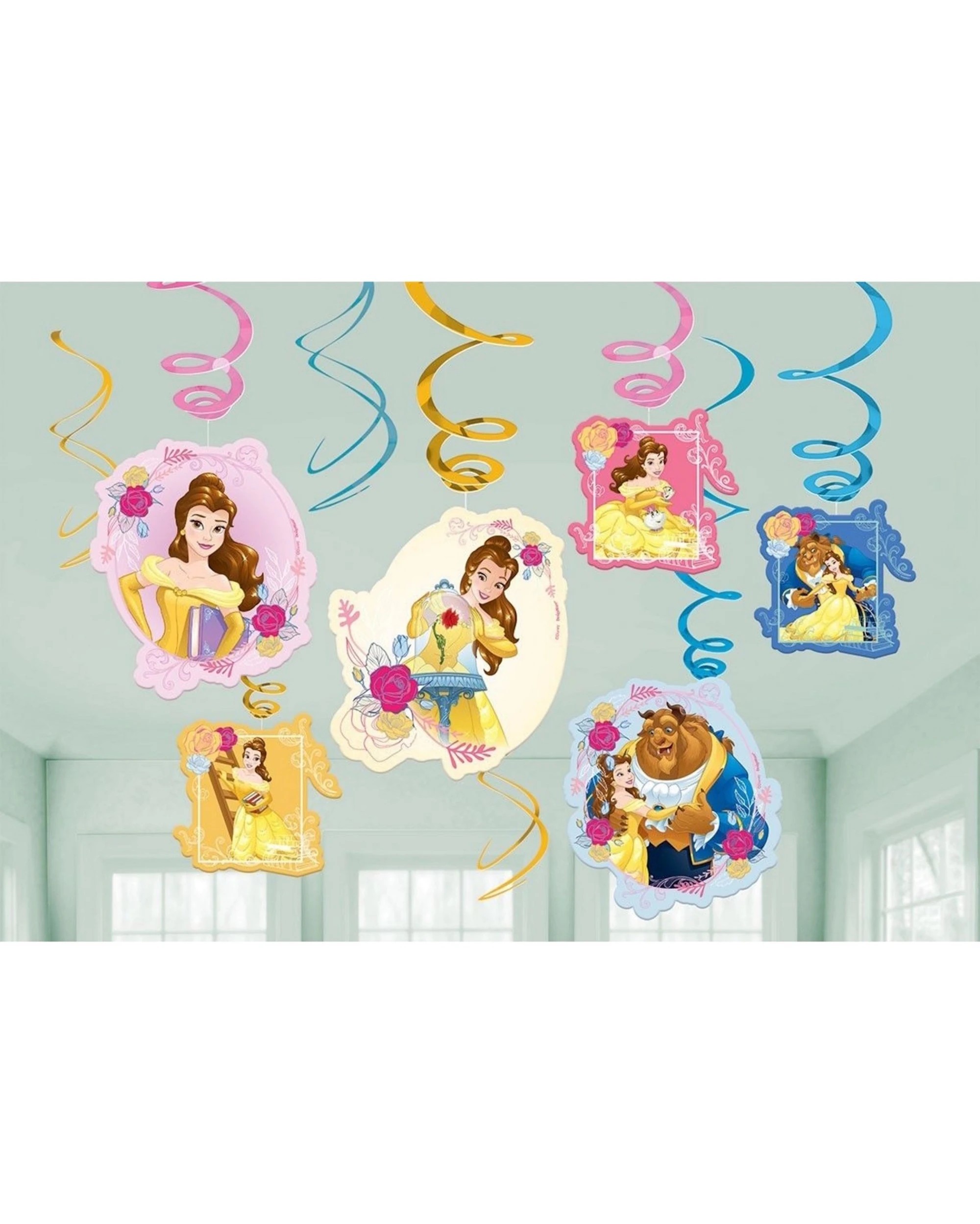 1 Amscan Inc. Beauty and the Beast Swirl Decorations Pack of 12 - Multi, 1 of 1