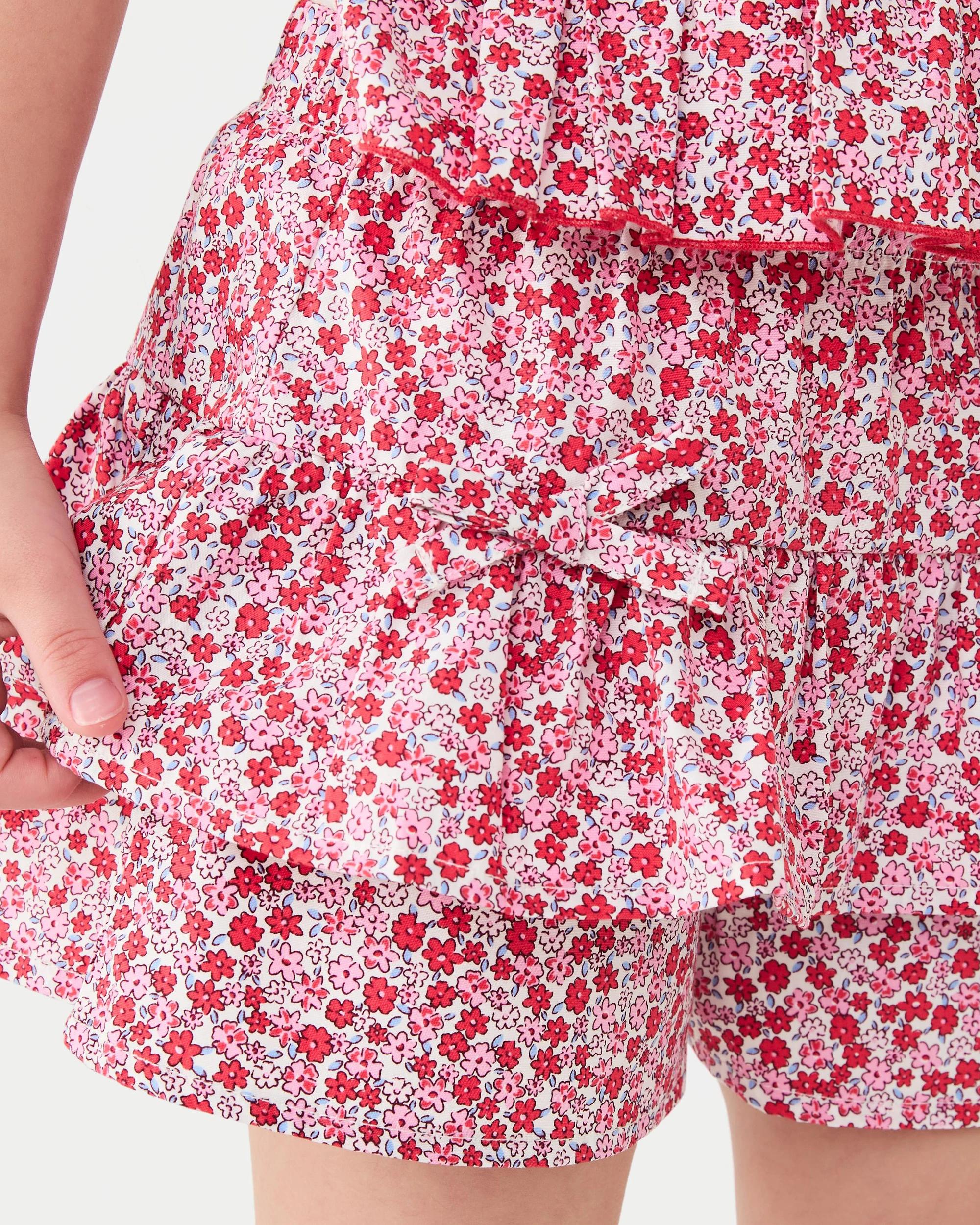 4 Frill Skort Red Floral, 4 of 7