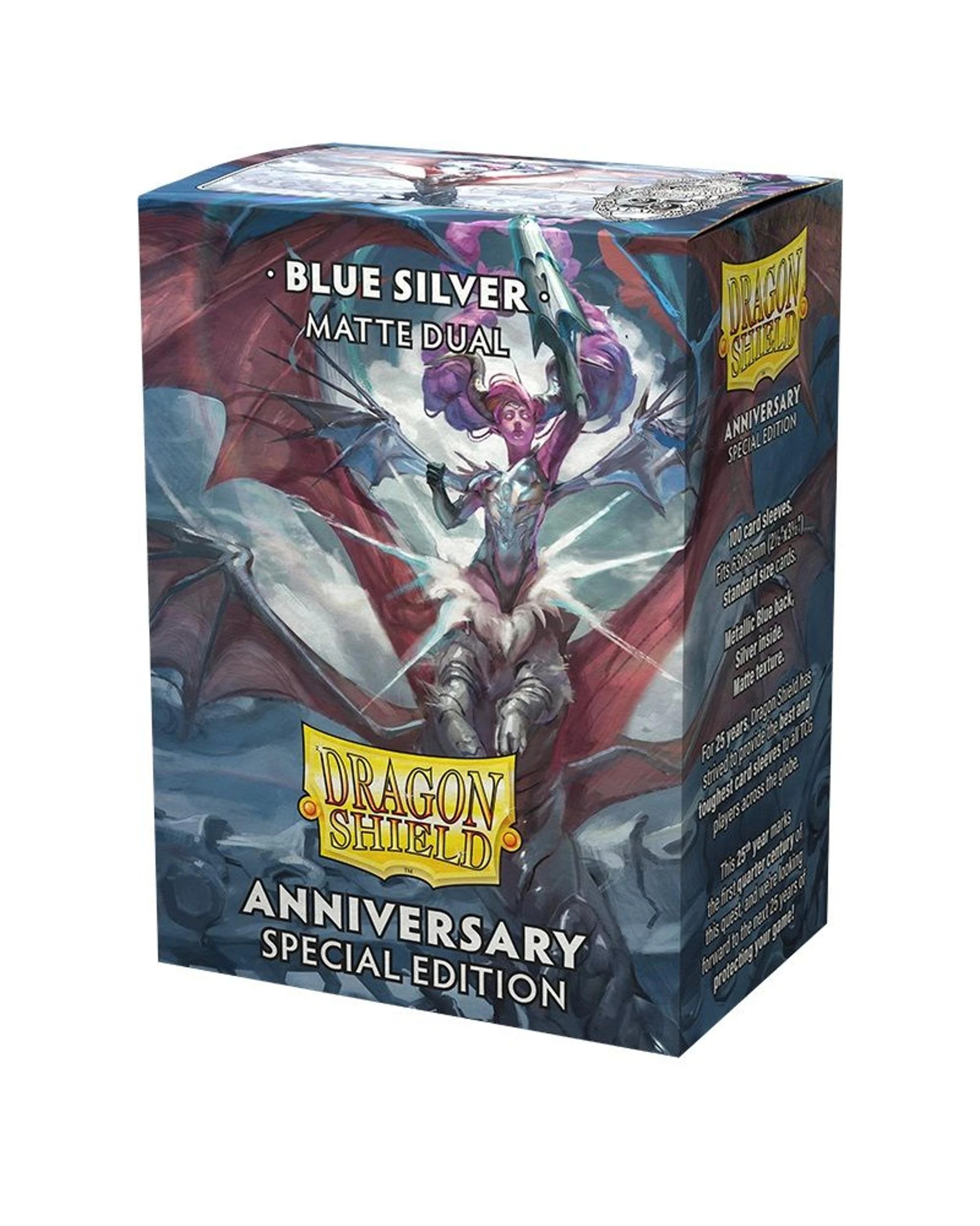 1 Dragon Shield Anniversary Edition Blue Silver Matte Dual Art Sleeves 100 Pack - Multi, 1 of 2