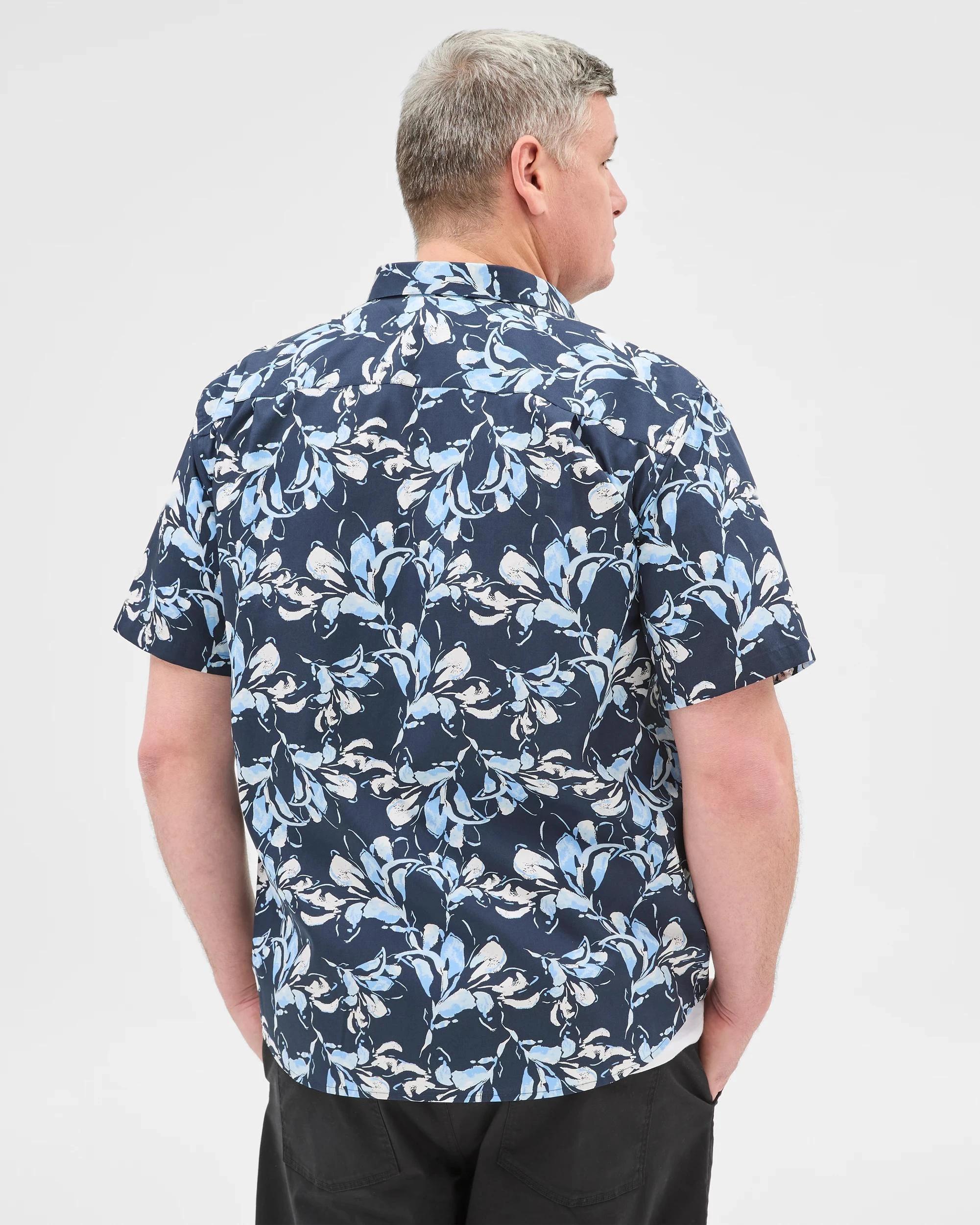 4 Target Plus Size Australian Cotton Business Shirt NAVY FLORAL, 4 of 5