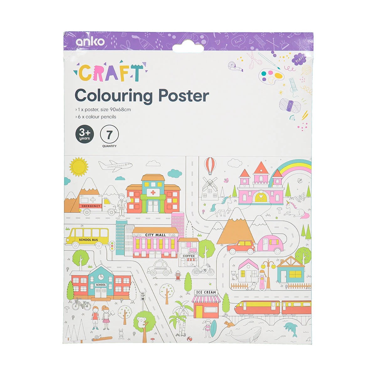 1 7 Piece Colouring Poster, 1 of 6