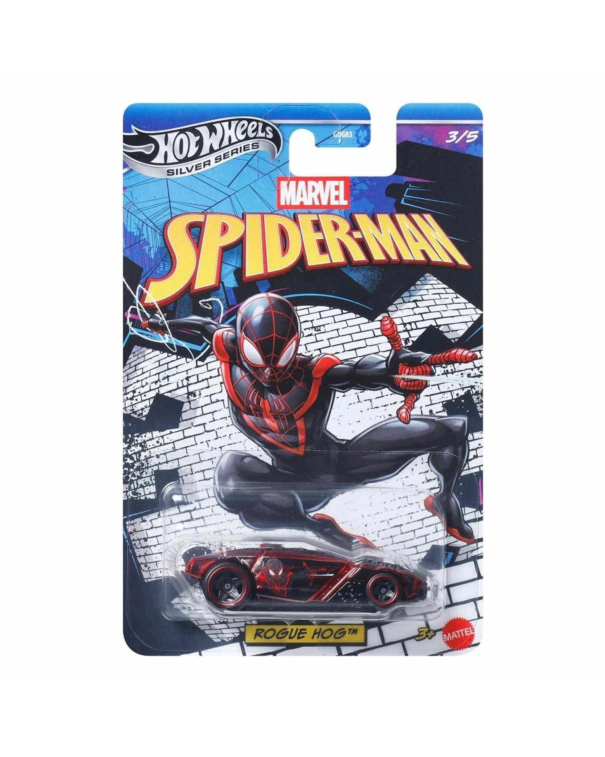 1 Hot Wheels Silver Series Marvel Spider-Man Miles Morales Rogue Hog Diecast Vehicle, 1 of 5