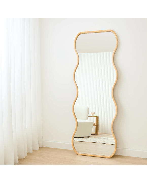 Wave Oak Look Floor Mirror - 170cm x 60cm