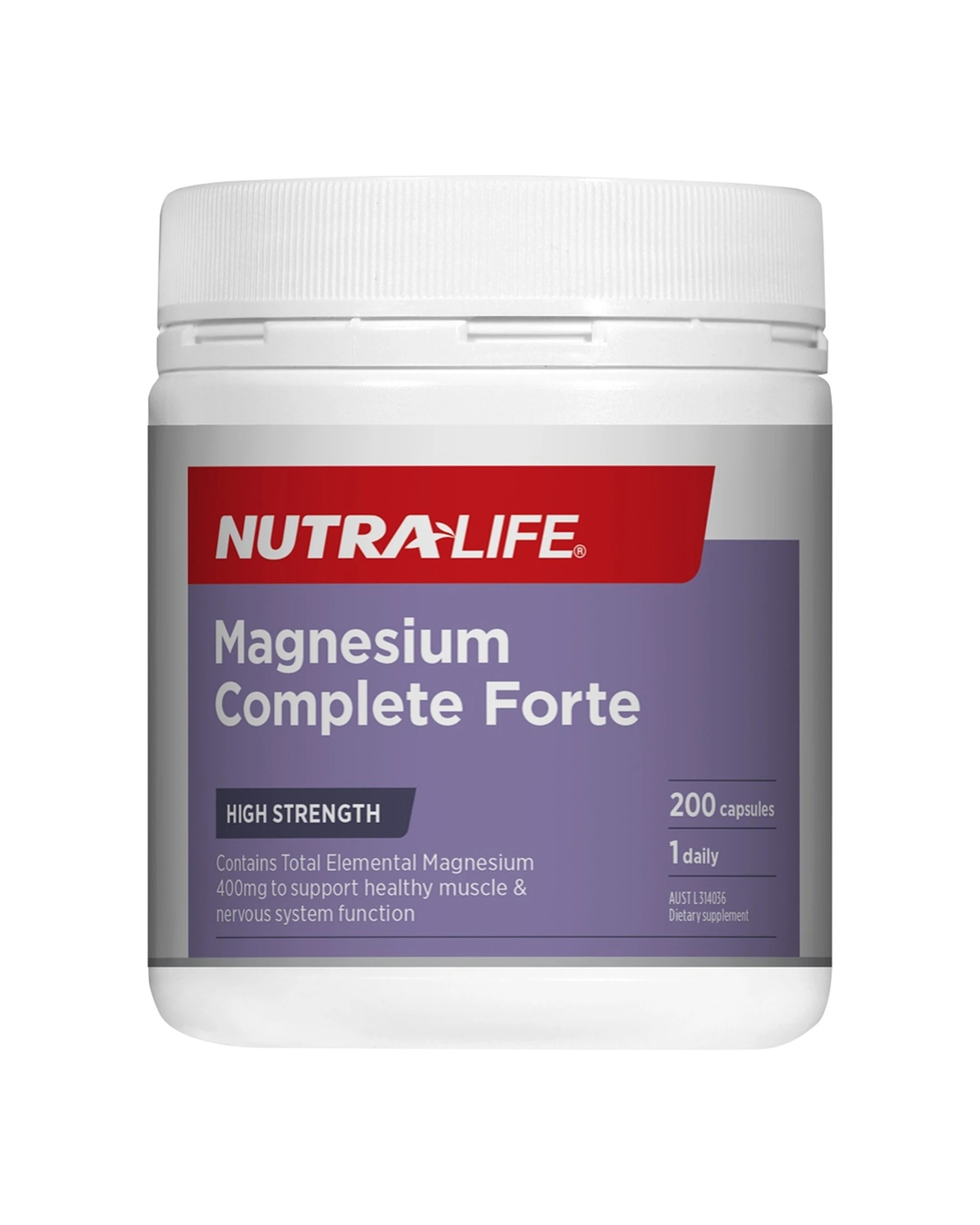 1 Nutra-Life 200pc Magnesium Forte Capsules Muscle & Nerve Support Supplement, 1 of 1