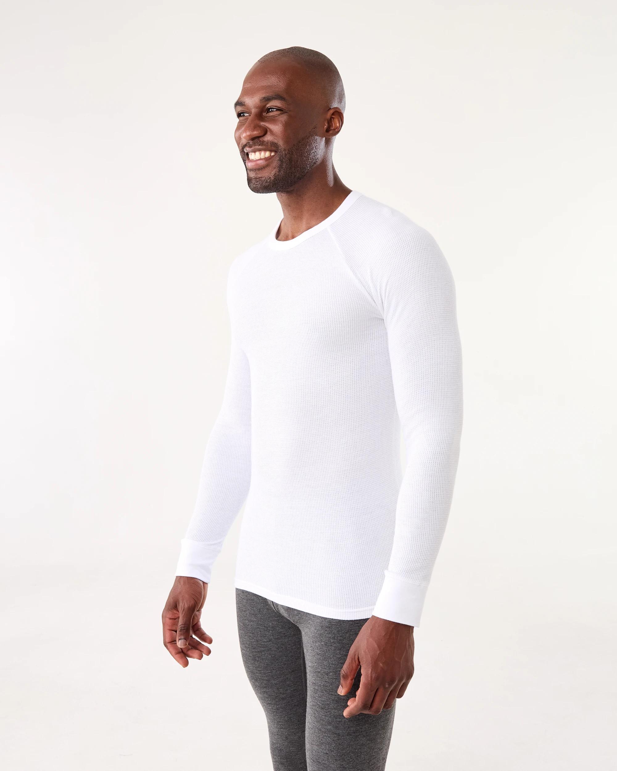 2 Long Sleeve Mini Waffle Thermal Top White, 2 of 4