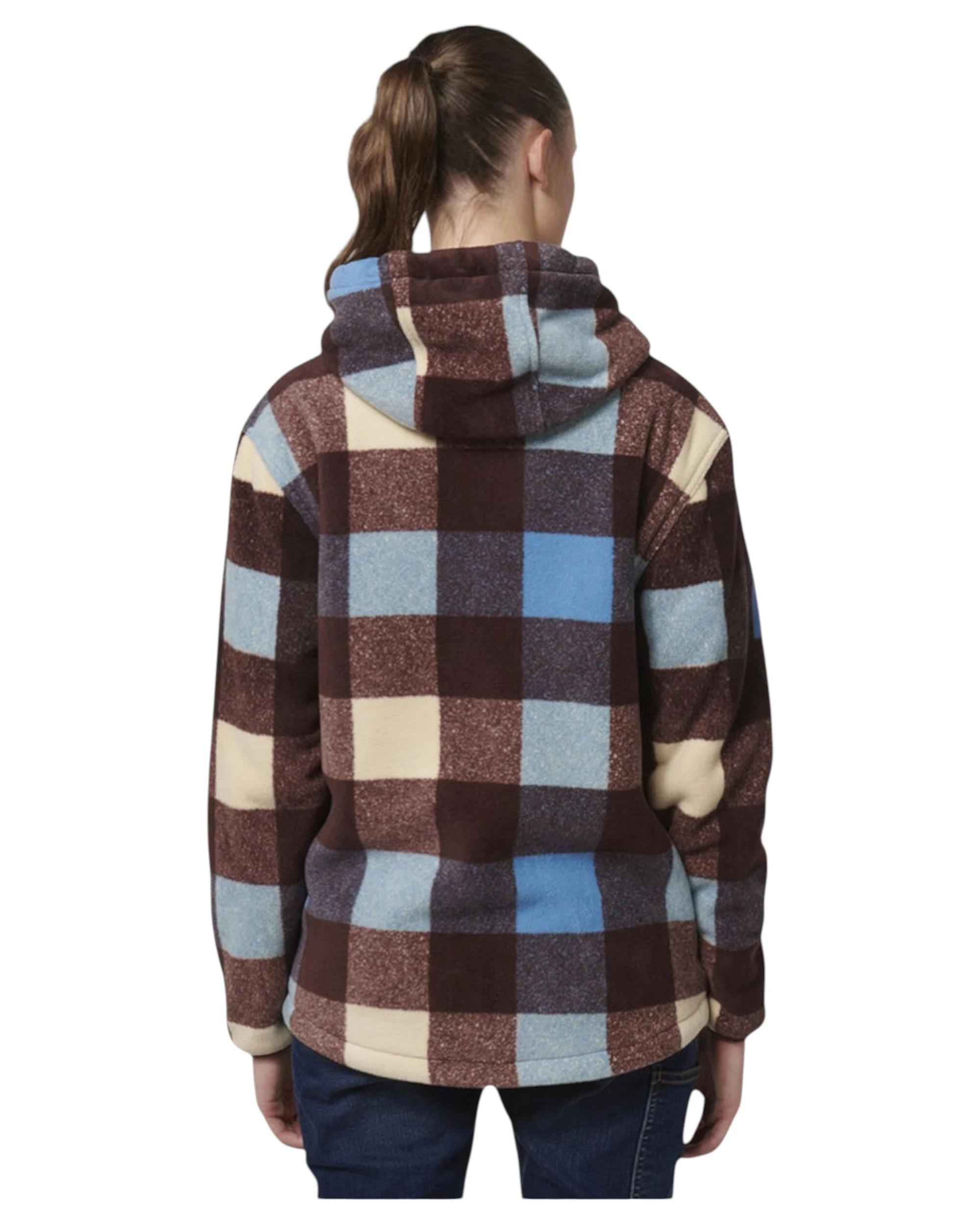 2 Hard Yakka Womens Check Zoodie Fleece Zip Up Hoodie Mocha MOCHA, 2 of 10