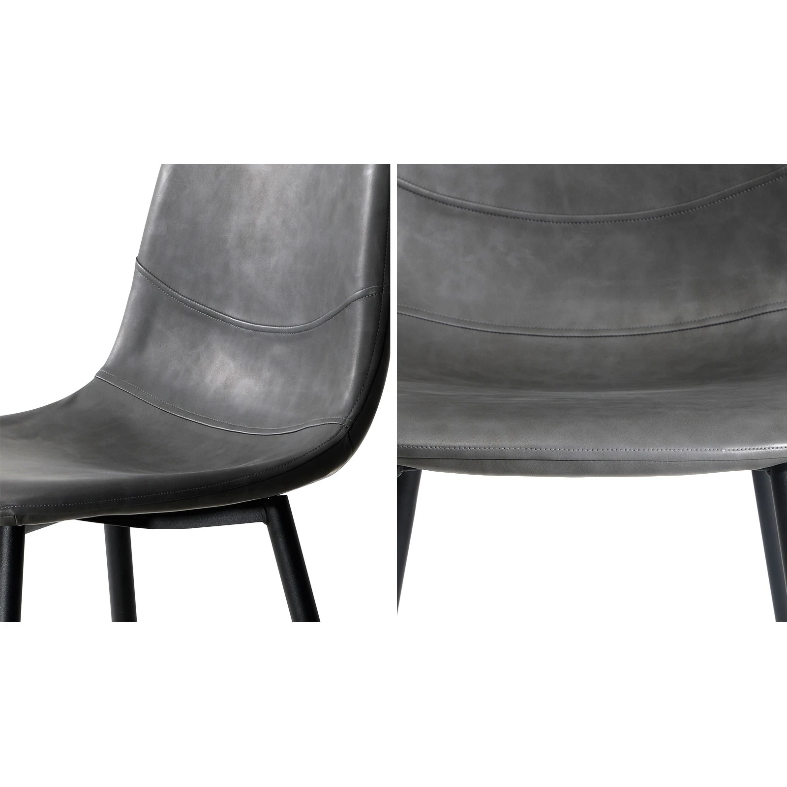 6 Oikiture 110cm Round Dining Table With 4pcs Pu Dining Chairs Metal Legs
 - Multi, 6 of 10