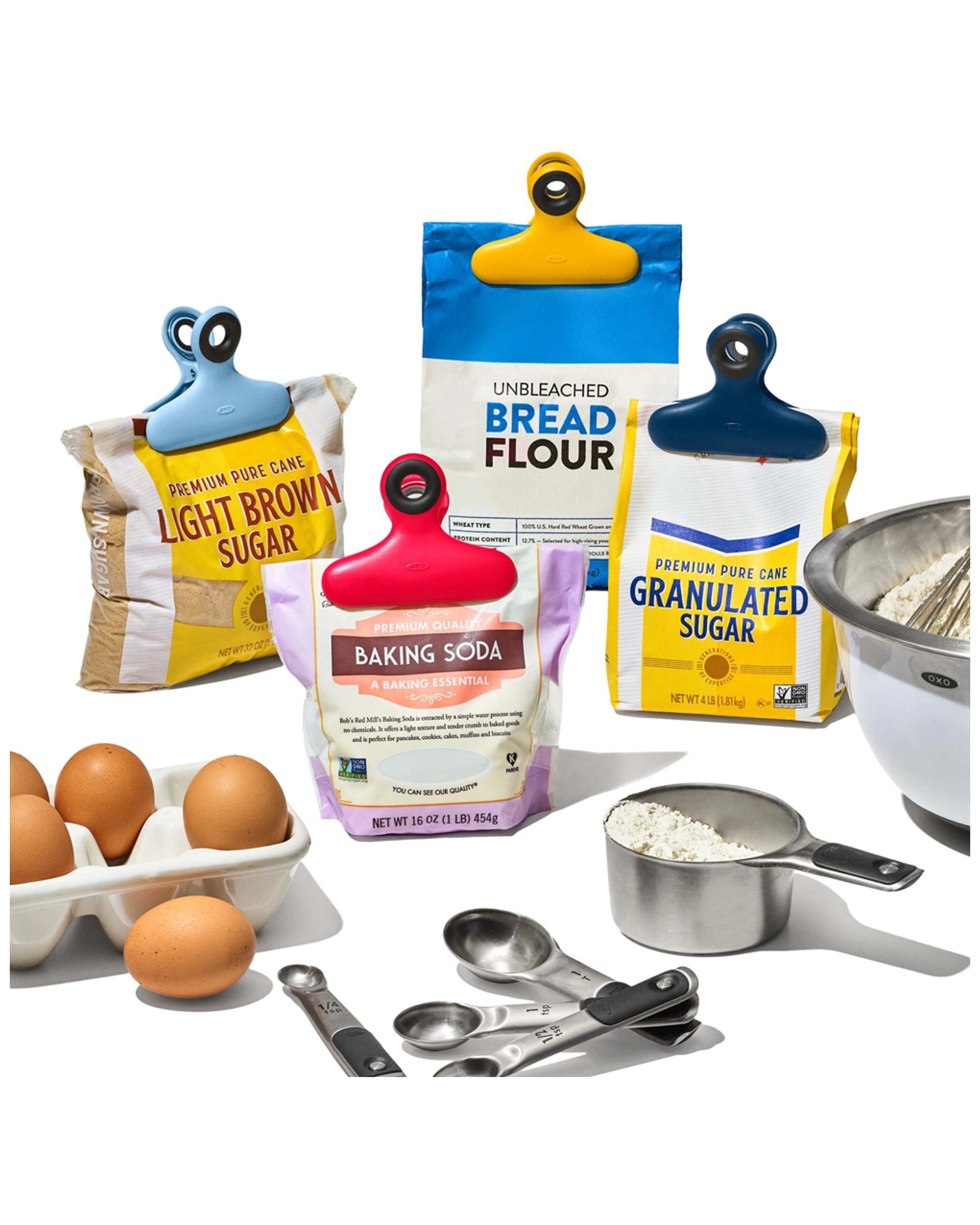 9 Oxo 4pc Set Good Grips Heavy Duty Bag Clips 8.9cm Snack Flour Bag Sealer, 9 of 9