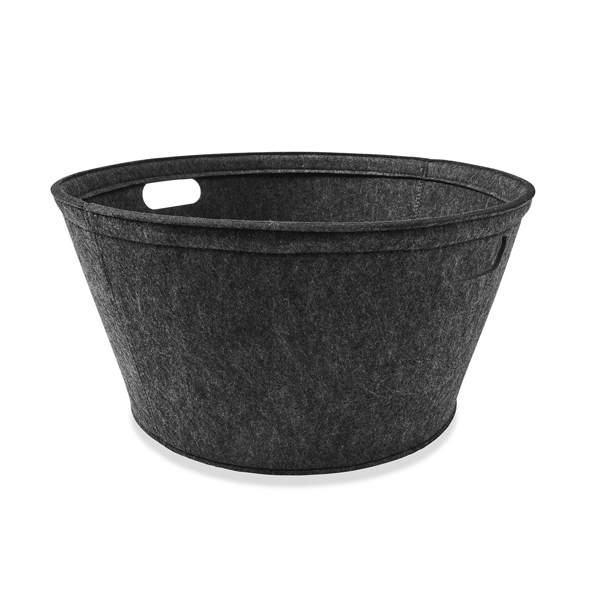1 Round Felt Basket - Charcoal, 1 of 5
