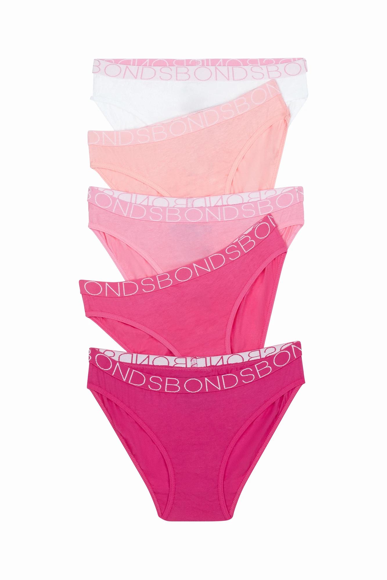 1 Bonds Girls Bikini Briefs - 5 Pack PINK, 1 of 2
