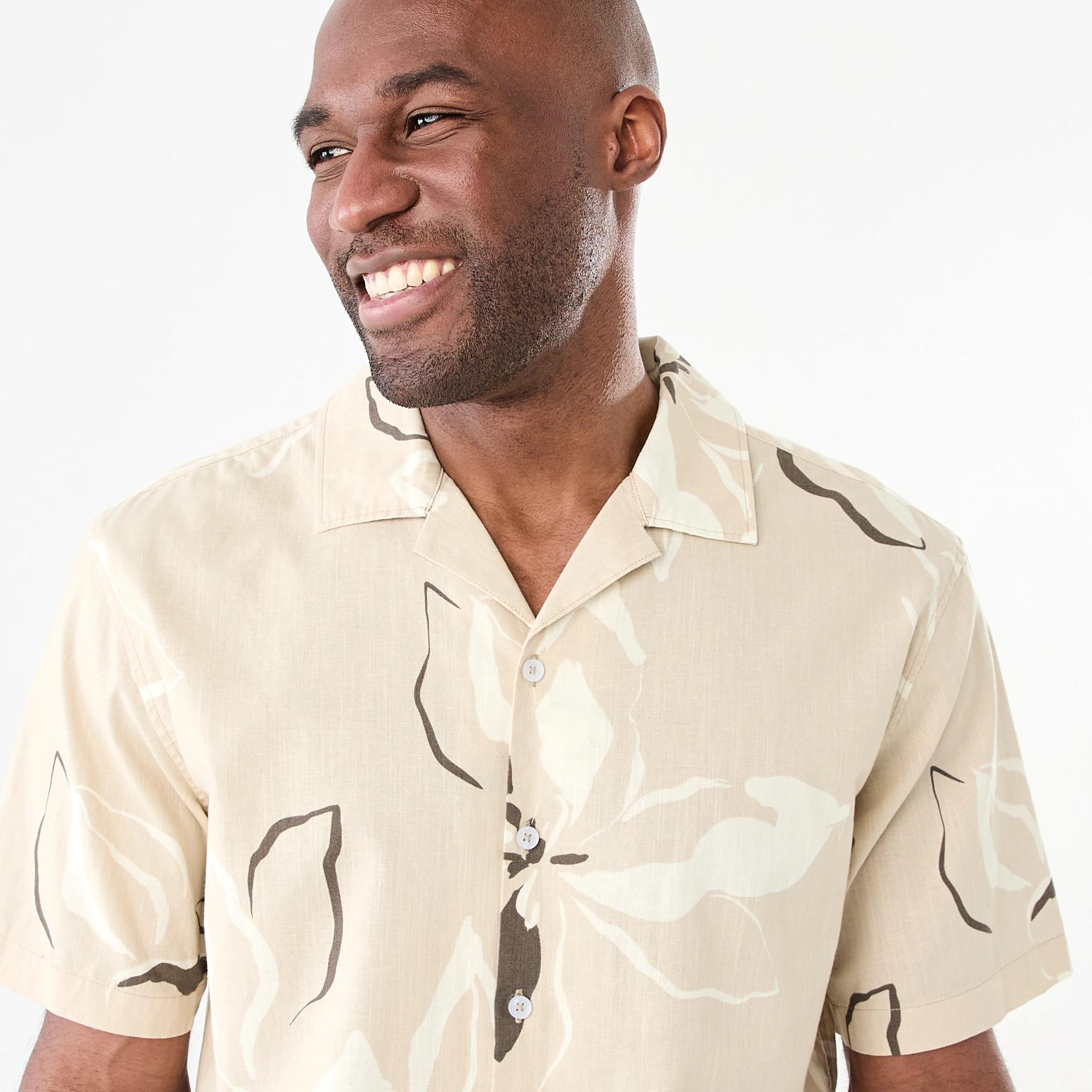 4 Short Sleeve Print Cotton Linen Shirt Bge Flowr, 4 of 6