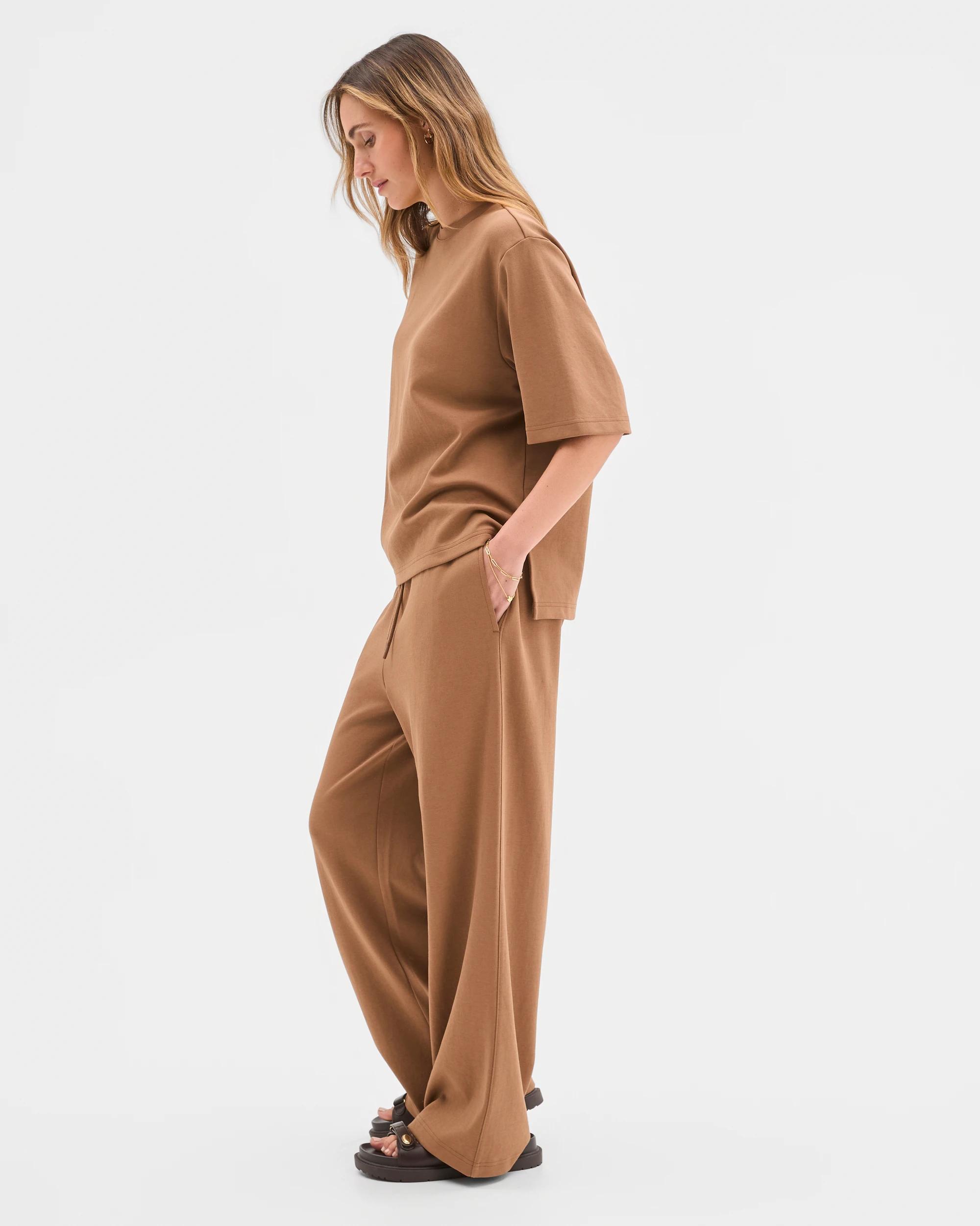 4 Target Woman Australian Cotton Blend Wide Leg Interlock Pants PARTRIDGE, 4 of 6