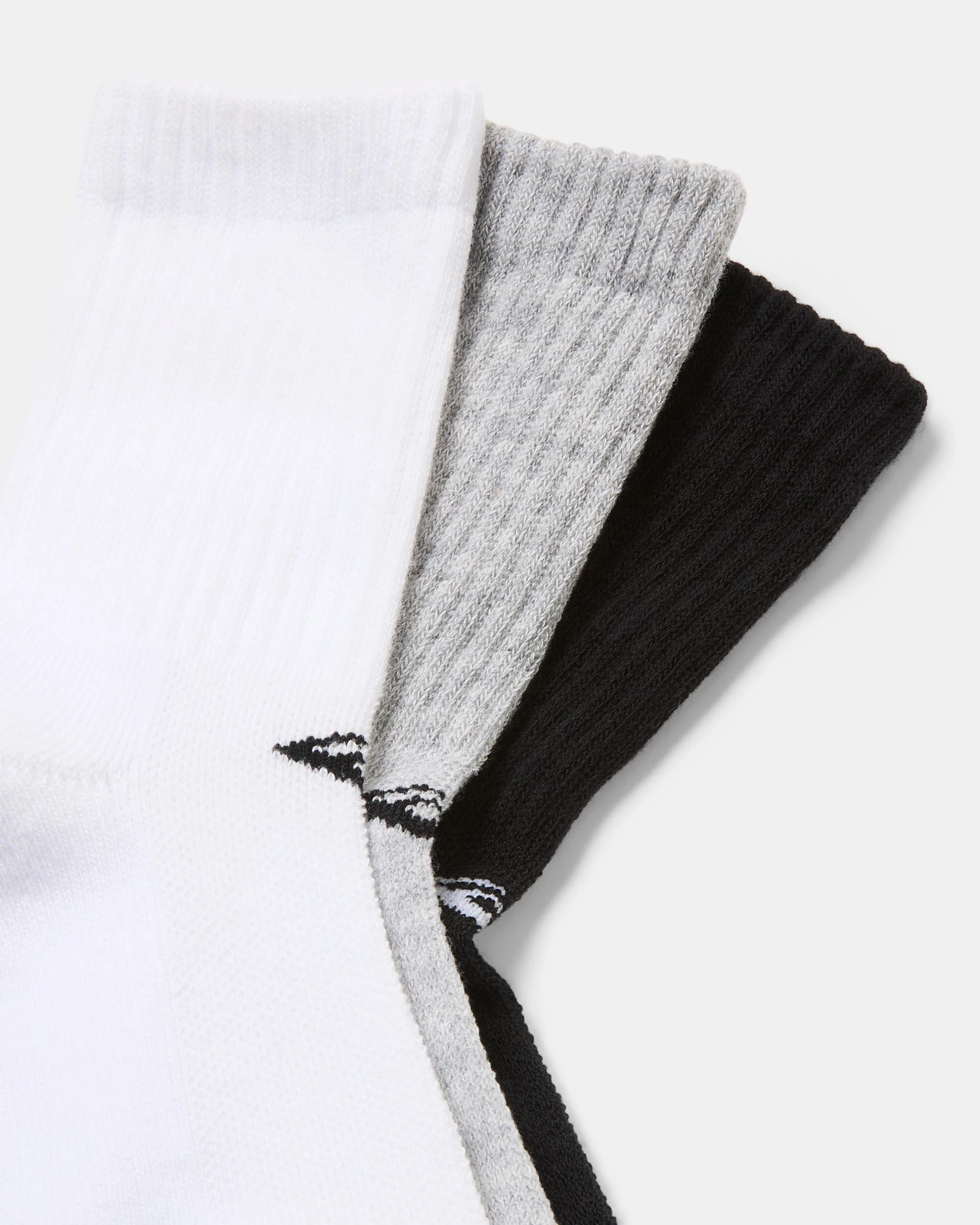 2 3 Pack Everlast Kids Crew Socks Blk Wh Gry, 2 of 3