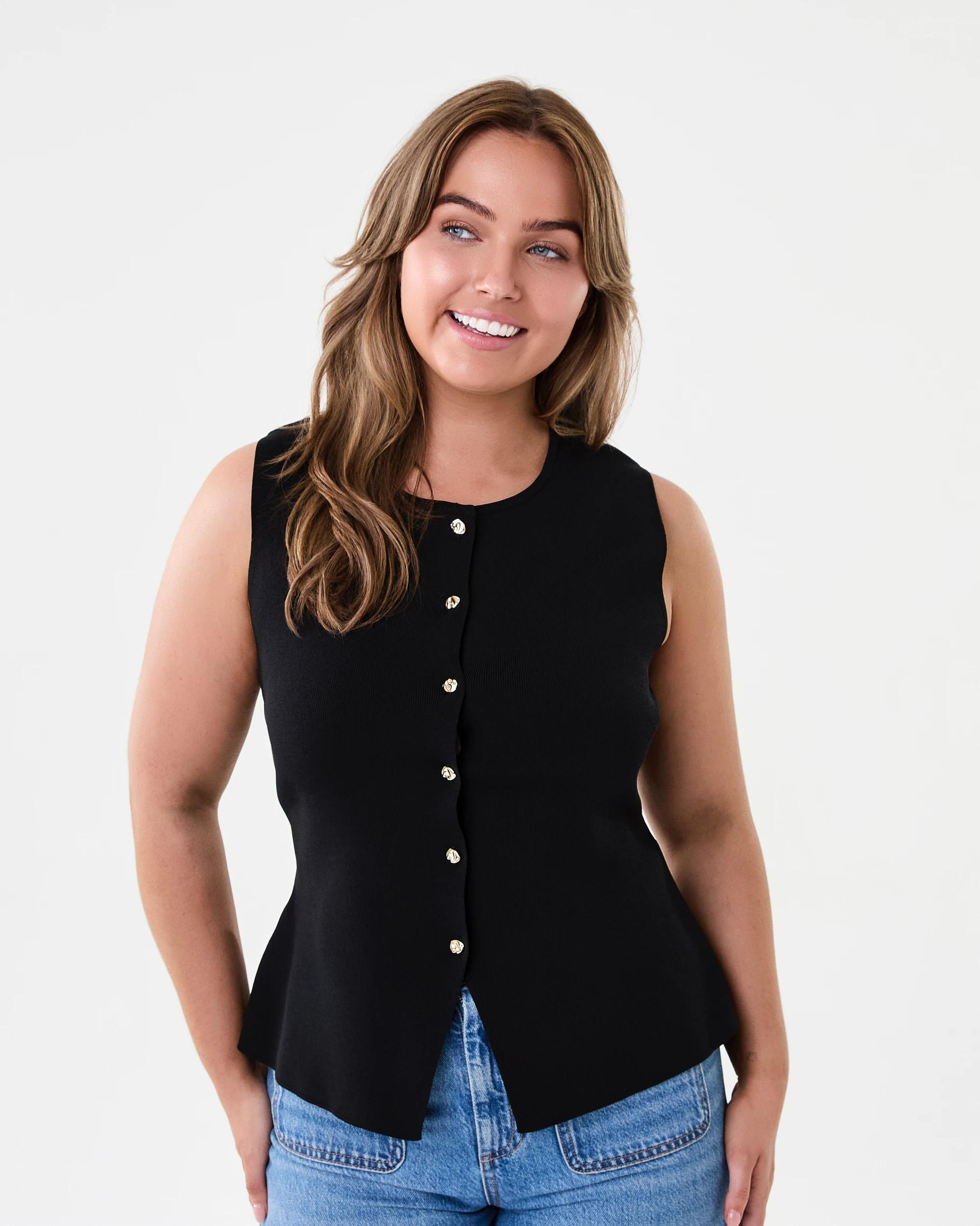 1 Sleeveless Tie Waistcoat Black, 1 of 7