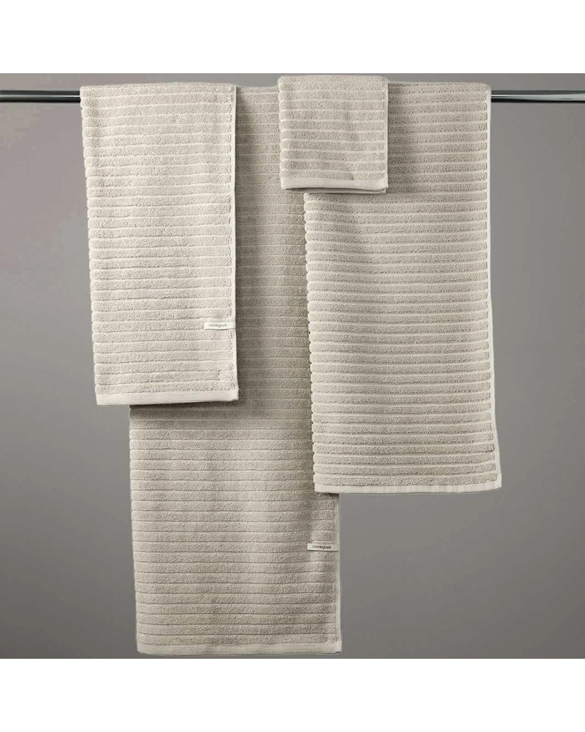3 Canningvale Alessia Cotton Bamboo Rib Towel Set 6pc Latte - Beige, 3 of 4