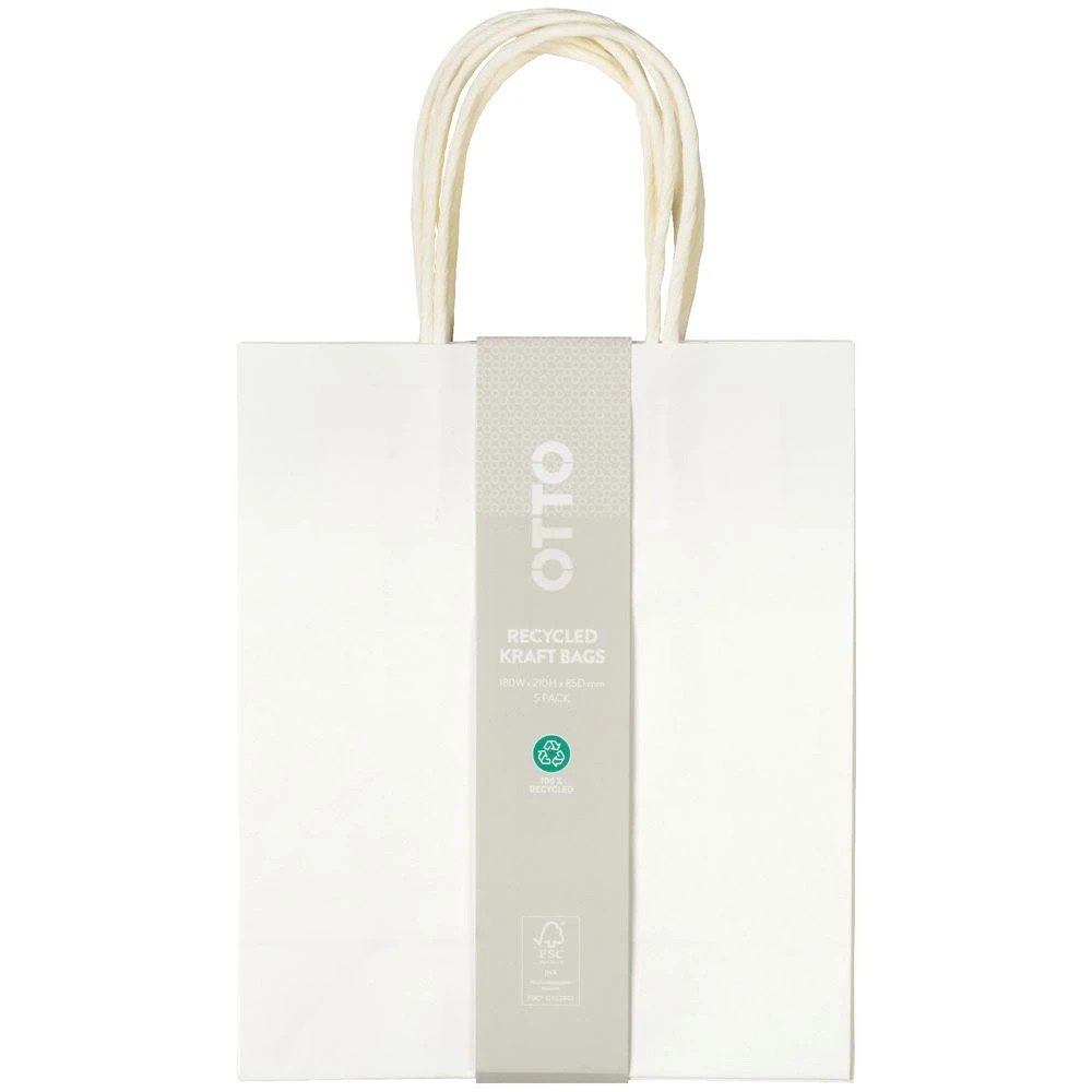 2 Otto Kraft Bag Small White 5 Pack, 2 of 2