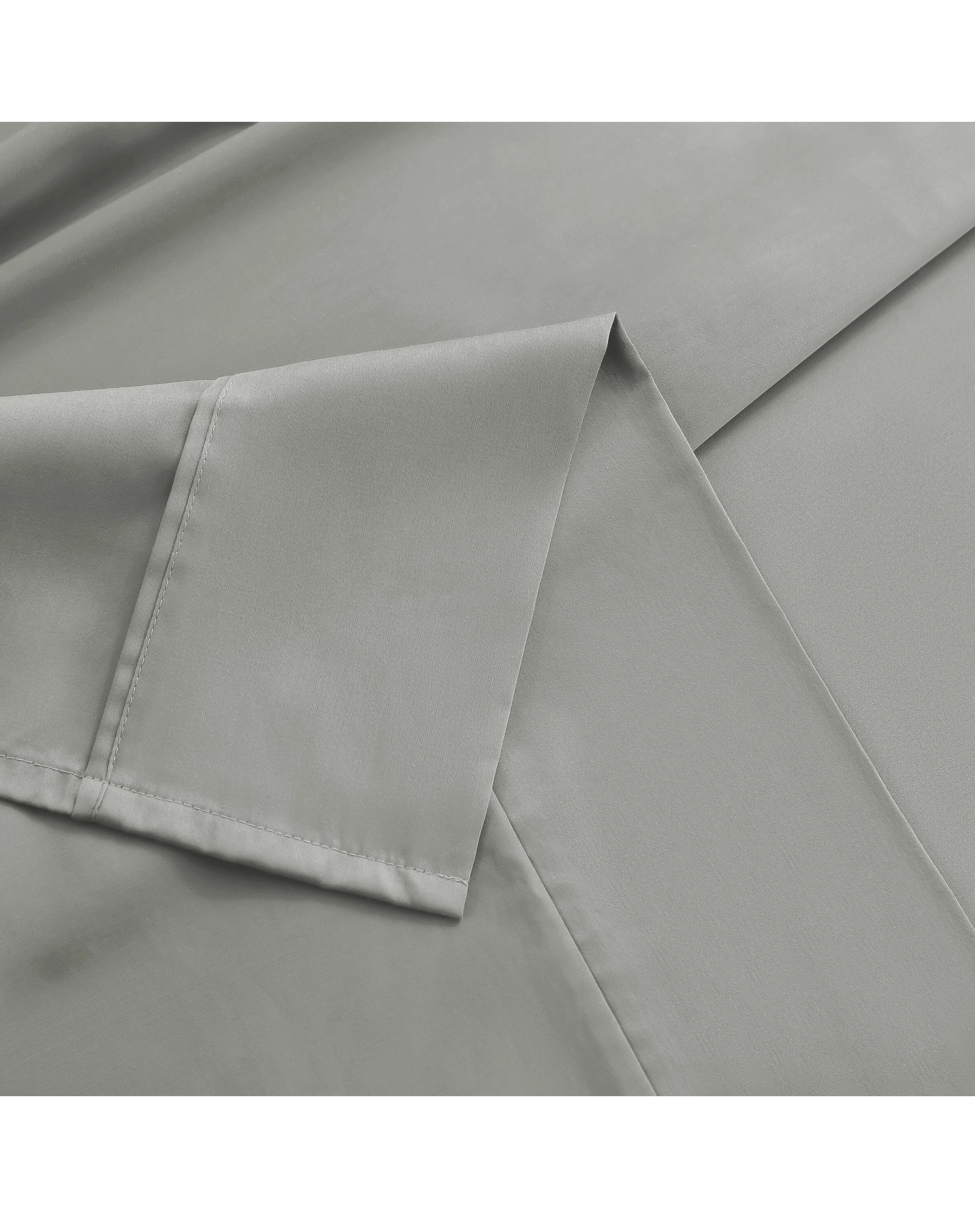 4 Serene 400TC Bamboo Cotton Sateen Sheet Set - Queen Bed - Dove Grey, 4 of 5