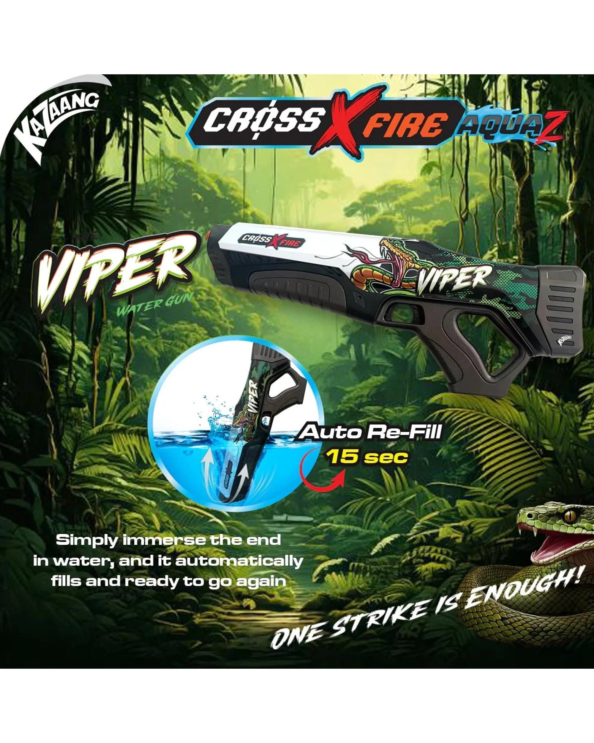 3 CrossXFire AquaZ Viper Electric Water Gun, 3 of 5