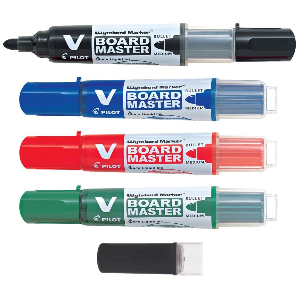 4 PILOT V Board Whiteboard Marker Bullet Asstd 4 Pk + 1 Refill, 4 of 8