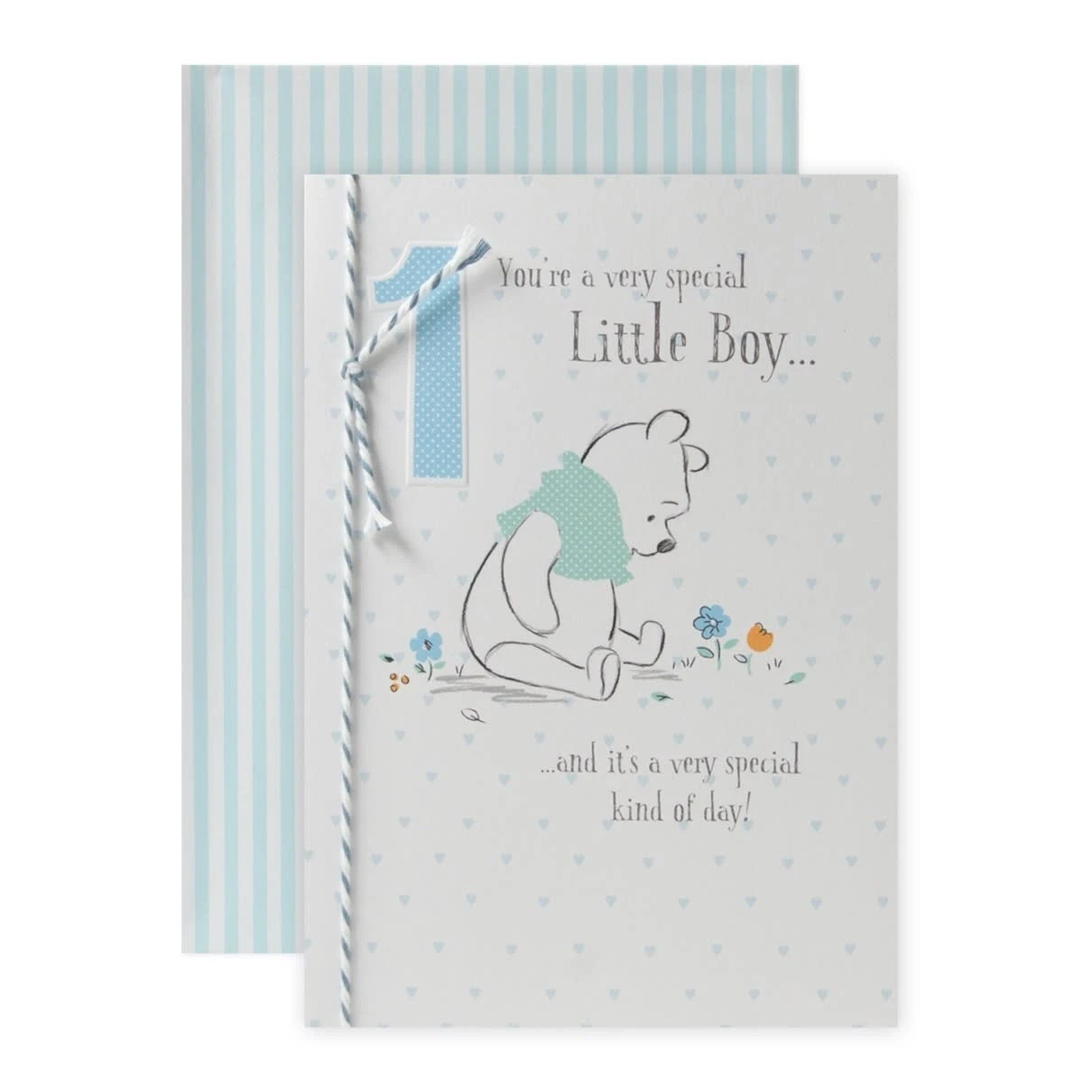 1 Connections from Hallmark Disney Winnie The Pooh Little Boy 1st Birthday Card, 1 of 3