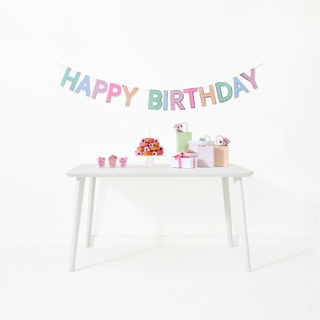 1 Pastel Happy Birthday Bunting, 1 of 5