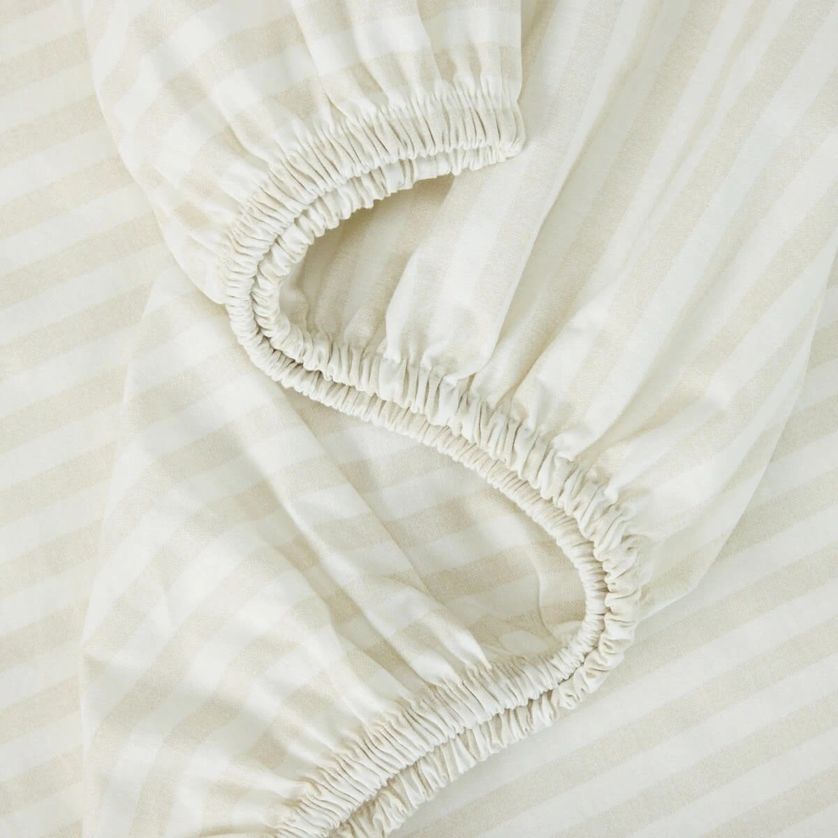 3 225 Thread Count Stripe Cotton Sheet Set - Queen Bed, Natural, 3 of 6