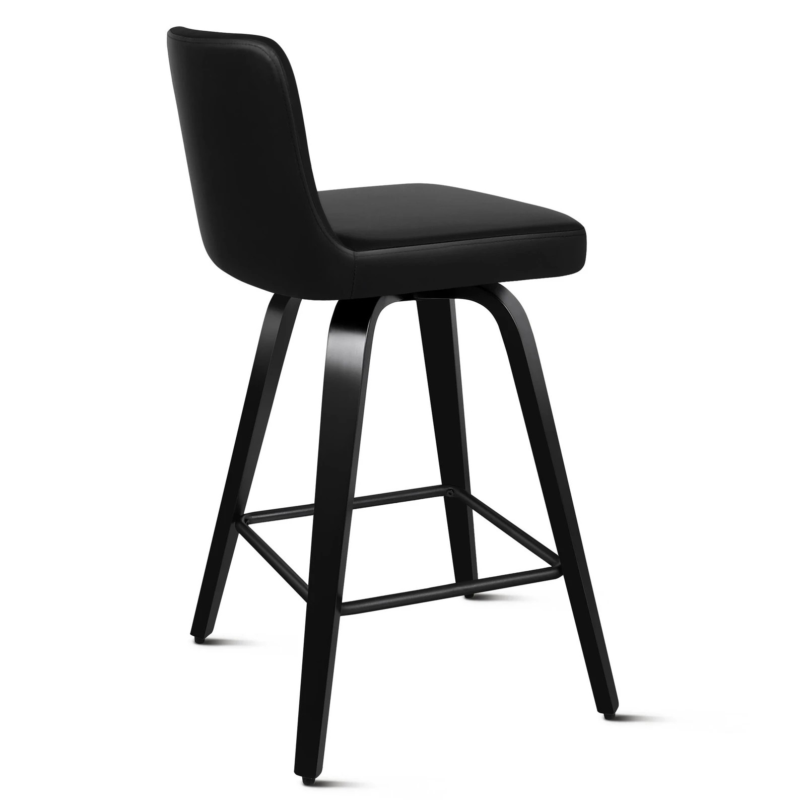 8 Alfordson 2x Swivel Bar Stools Bailey Kitchen Wooden Dining Chair ALL - Black, 8 of 10