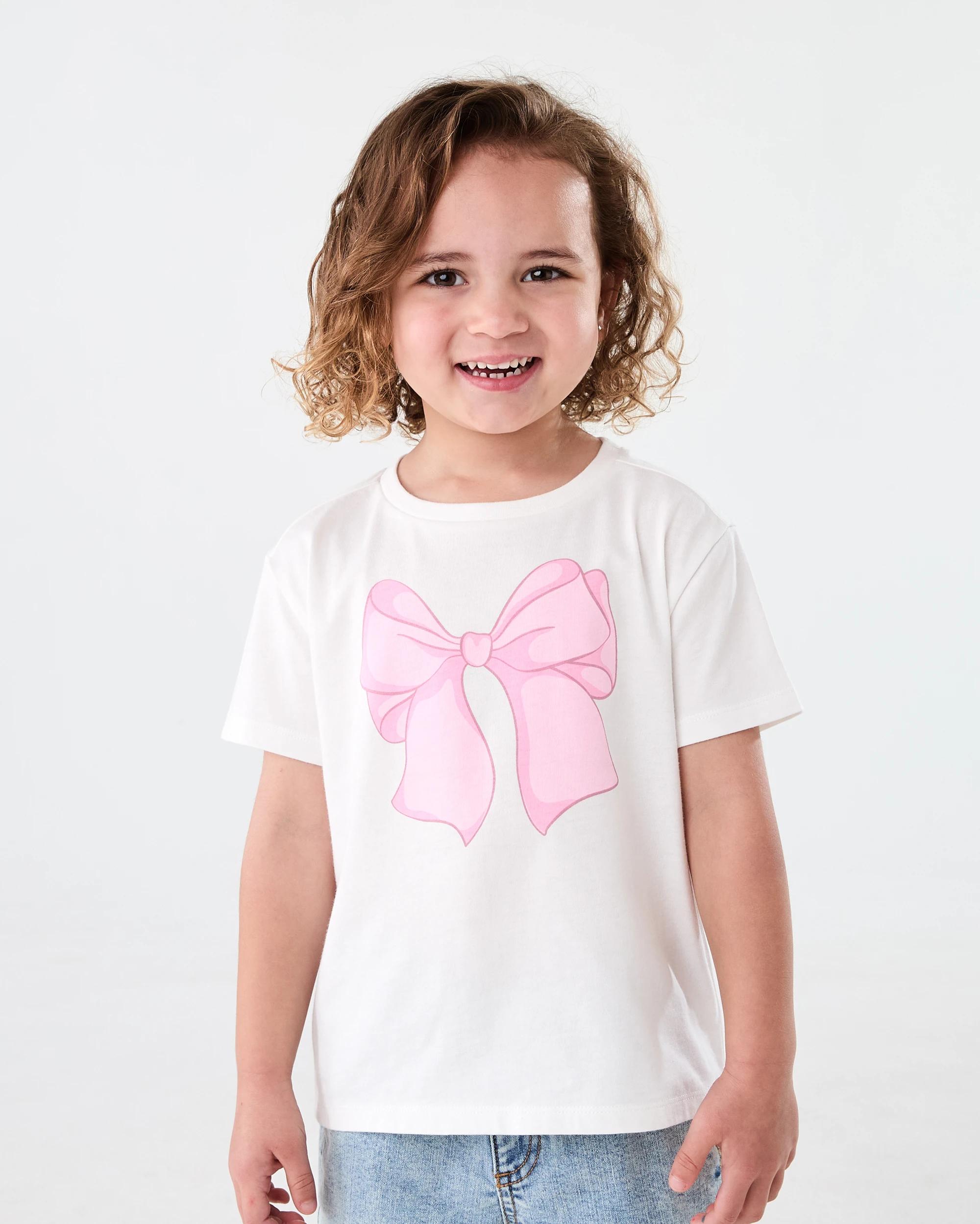 1 Printed T-shirt White Bow, 1 of 7