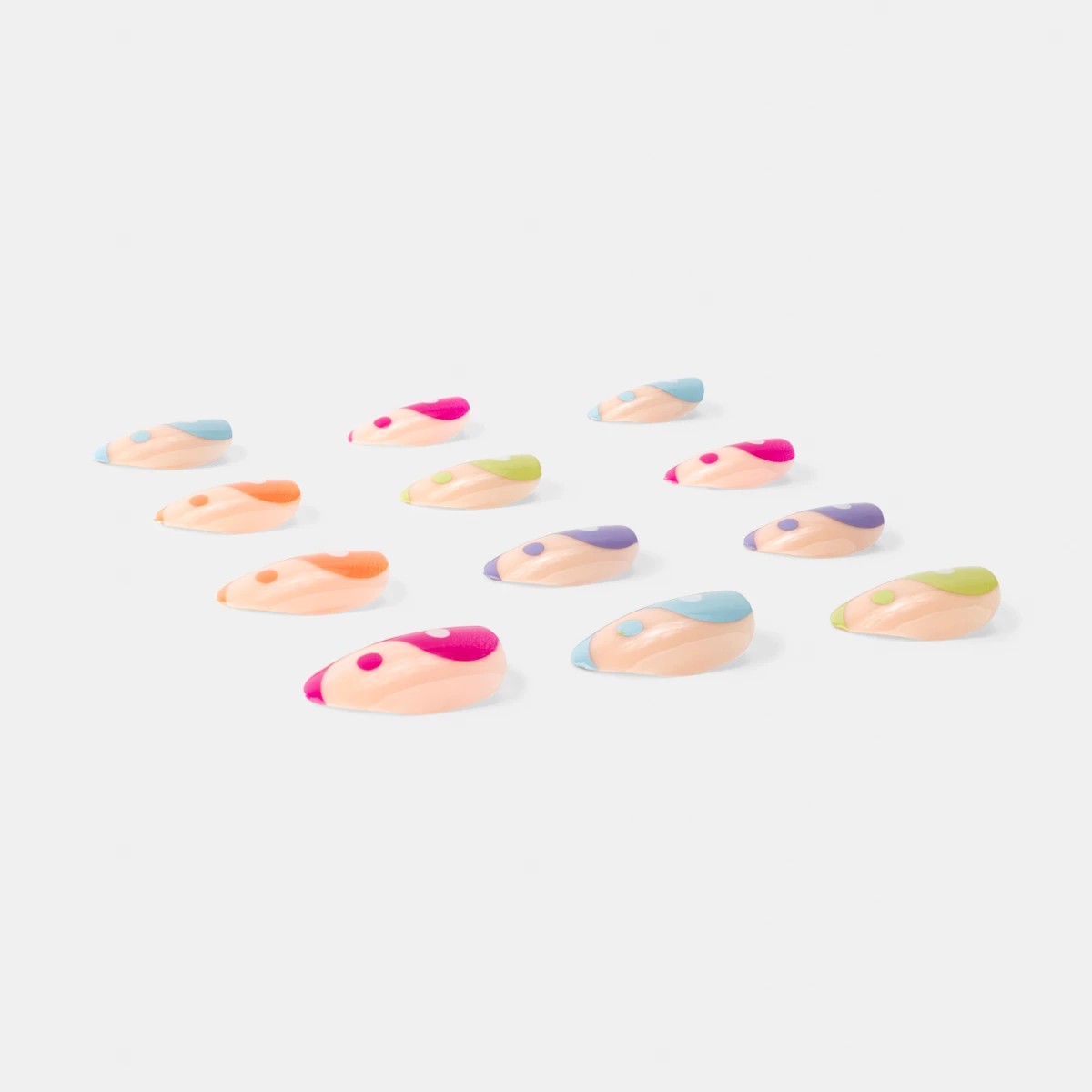 4 OXX Cosmetics 24 Pack Artificial Nails With Adhesive - Almond Shape, Rainbow Yin Yang, 4 of 5