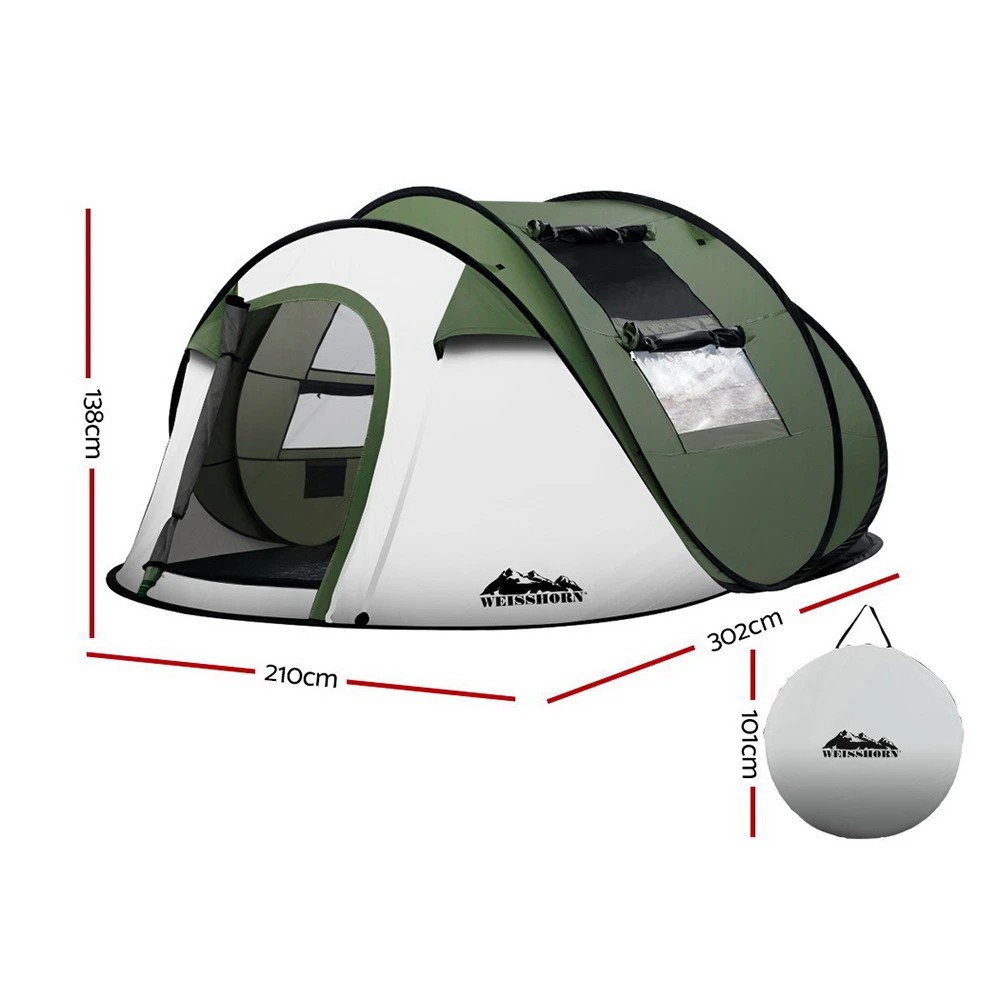 2 Weisshorn Instant Pop up Camping Tent 4-5 Person Outdoor Hiking Tents Dome - Grey, 2 of 6