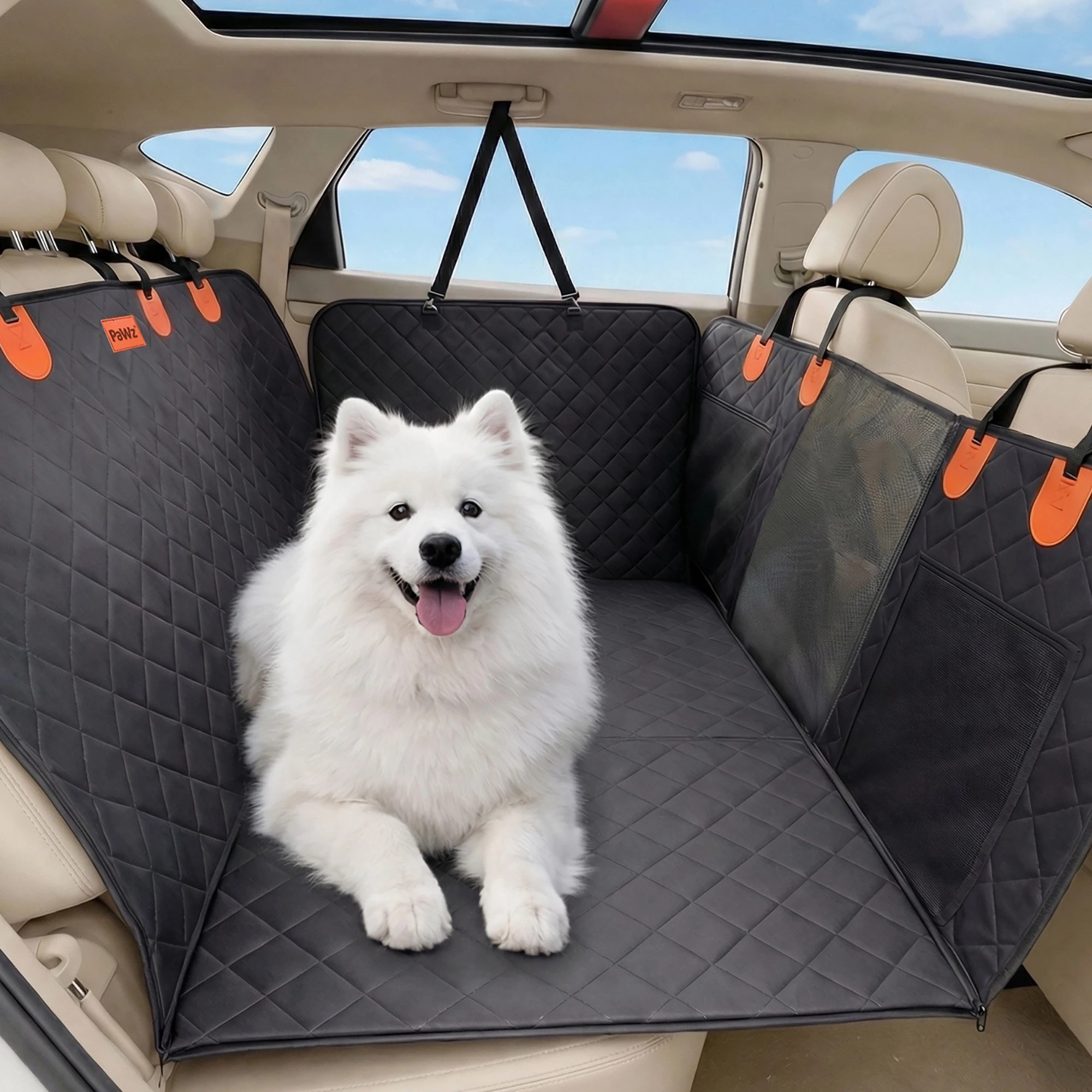 8 Pawz Dog Car Seat Cover In Colour,Oxford,208x173 - Black, 8 of 9